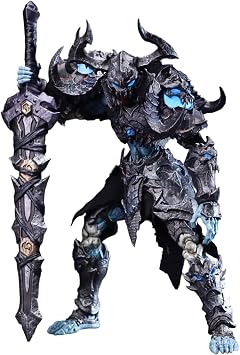METYTOYZ 1/10 170mm Frostbone Saranol Death Knight Action Figure, Collectible Undead Warrior Model with Multiple Weapons and Extra Head Hands, Fully Articulated Fantasy Knight Toy for Collectors