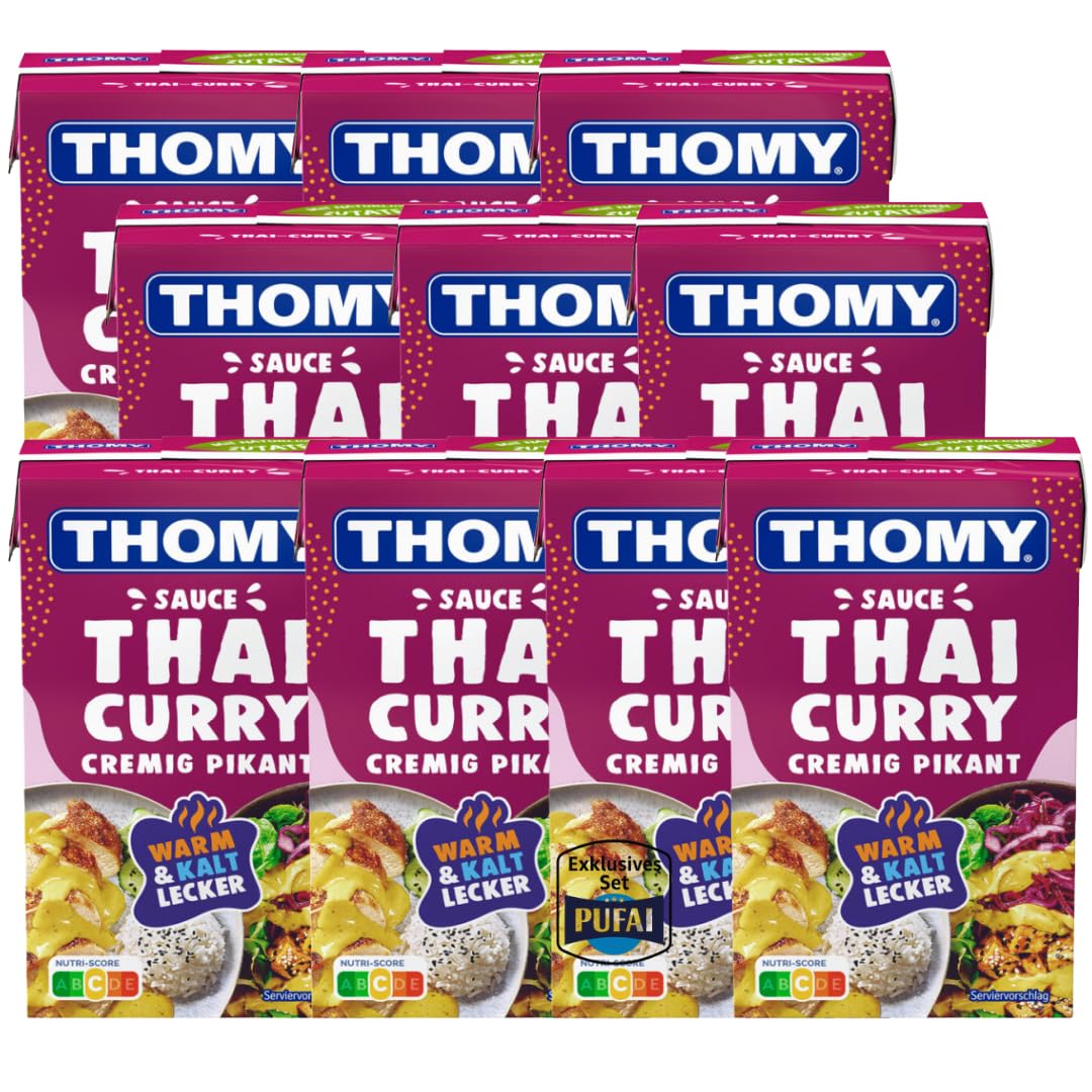 Thai Curry Sauce – cremig-würzige Kochsauce – 250 ml – 10er Pack – Ideal für asiatische Gerichte & Wok