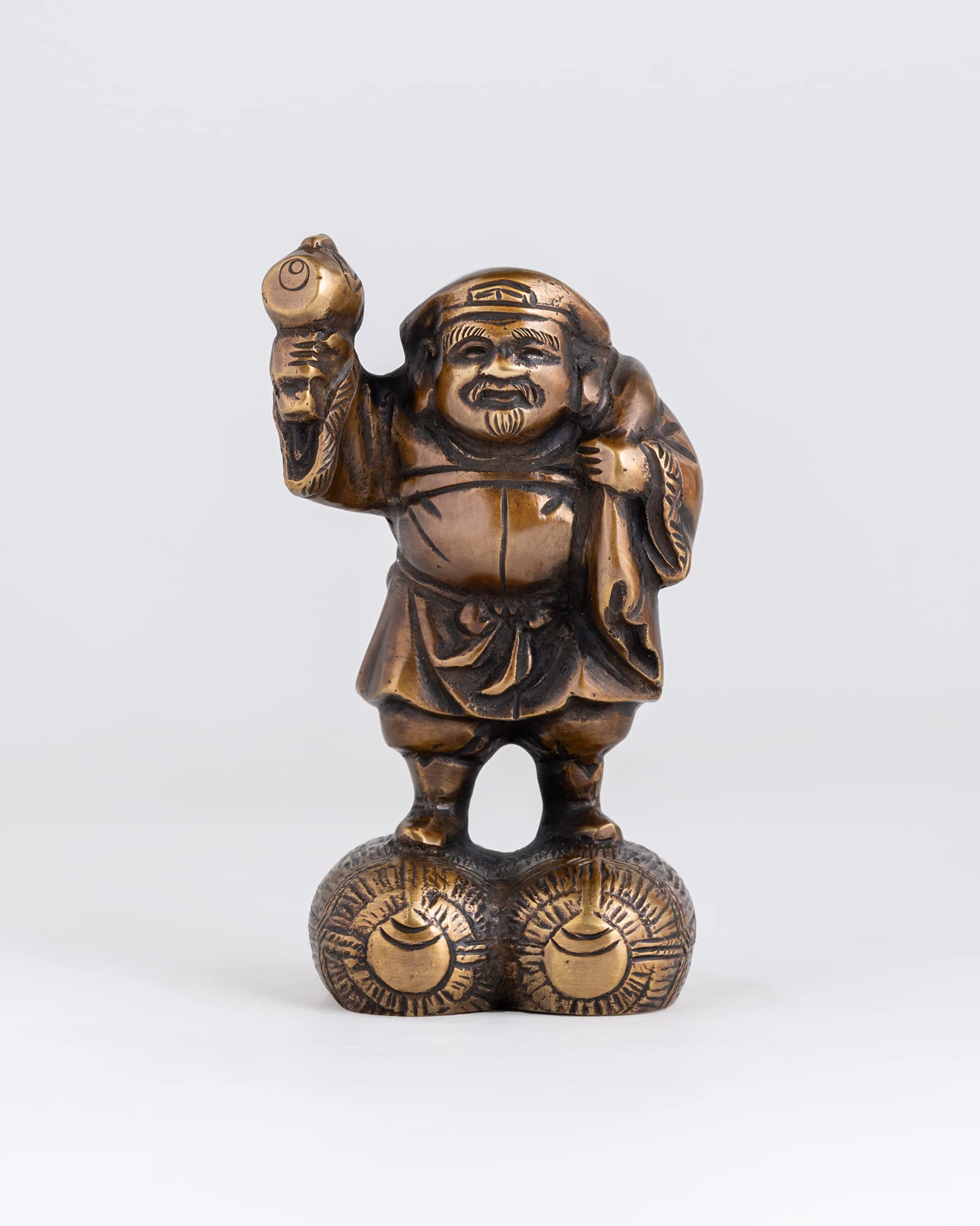 Amazon.co.jp: 吉兆七福神 大黒天（銅製/上味色）仏師：旭峰 原型＿ 