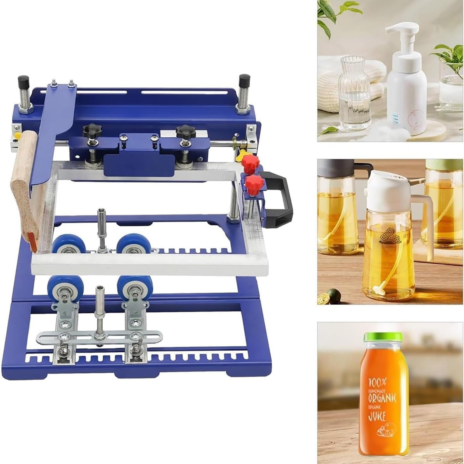 Máquina de serigrafía, kit de impresora manual cilíndrica y cónica para artículos de hasta 170 mm de diámetro, ideal para bolígrafos y botellas, solución de impresión versátil