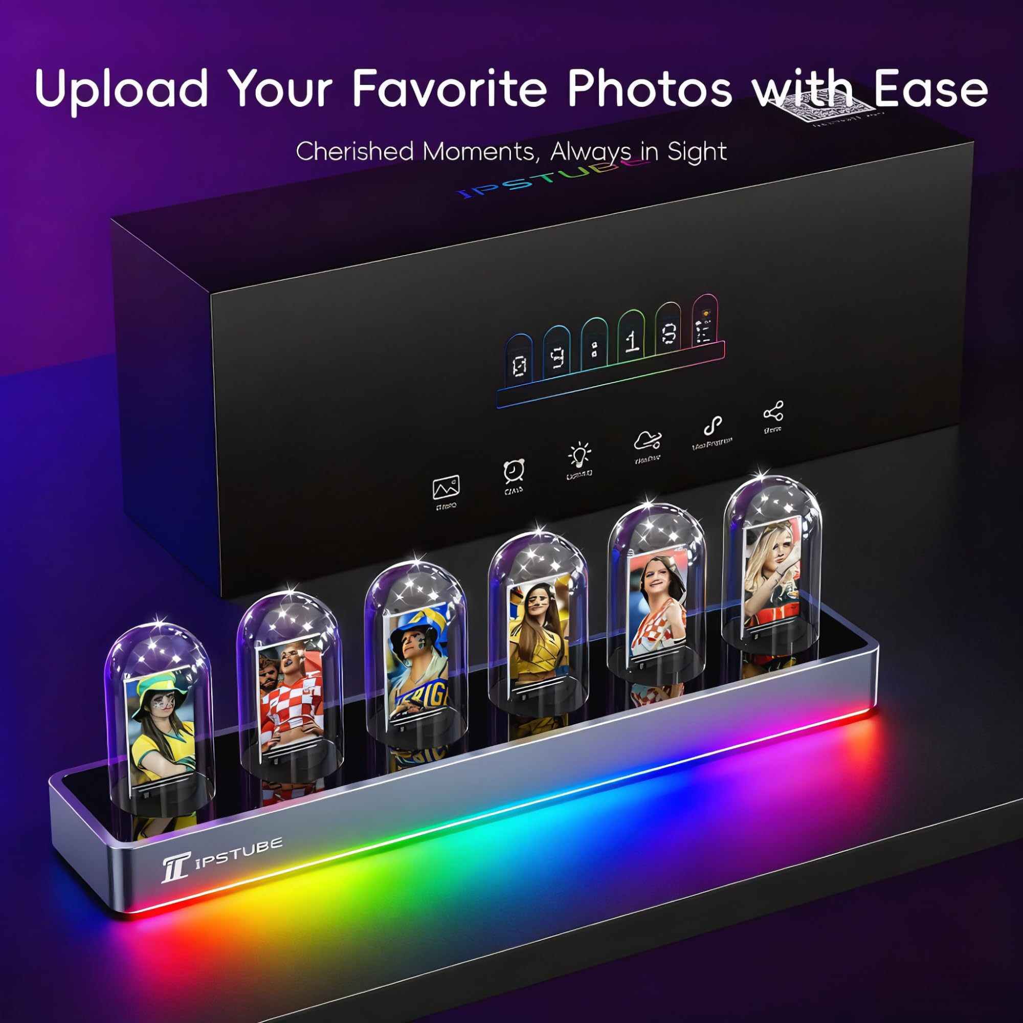 Amazon.com: hnlife IPSTUBE Nixie Tube Clock with RGB Light