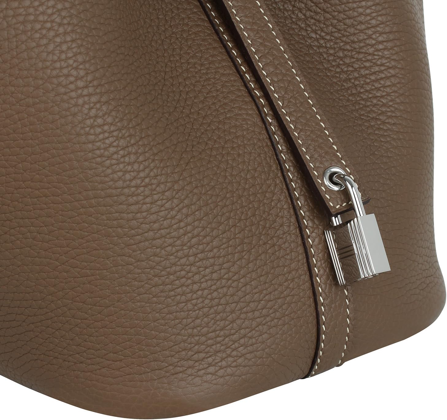 Genuine Leather Bucket Bag for Women Handheld tote bag with metal clasp, bohemian-style market tote bag - Image 5