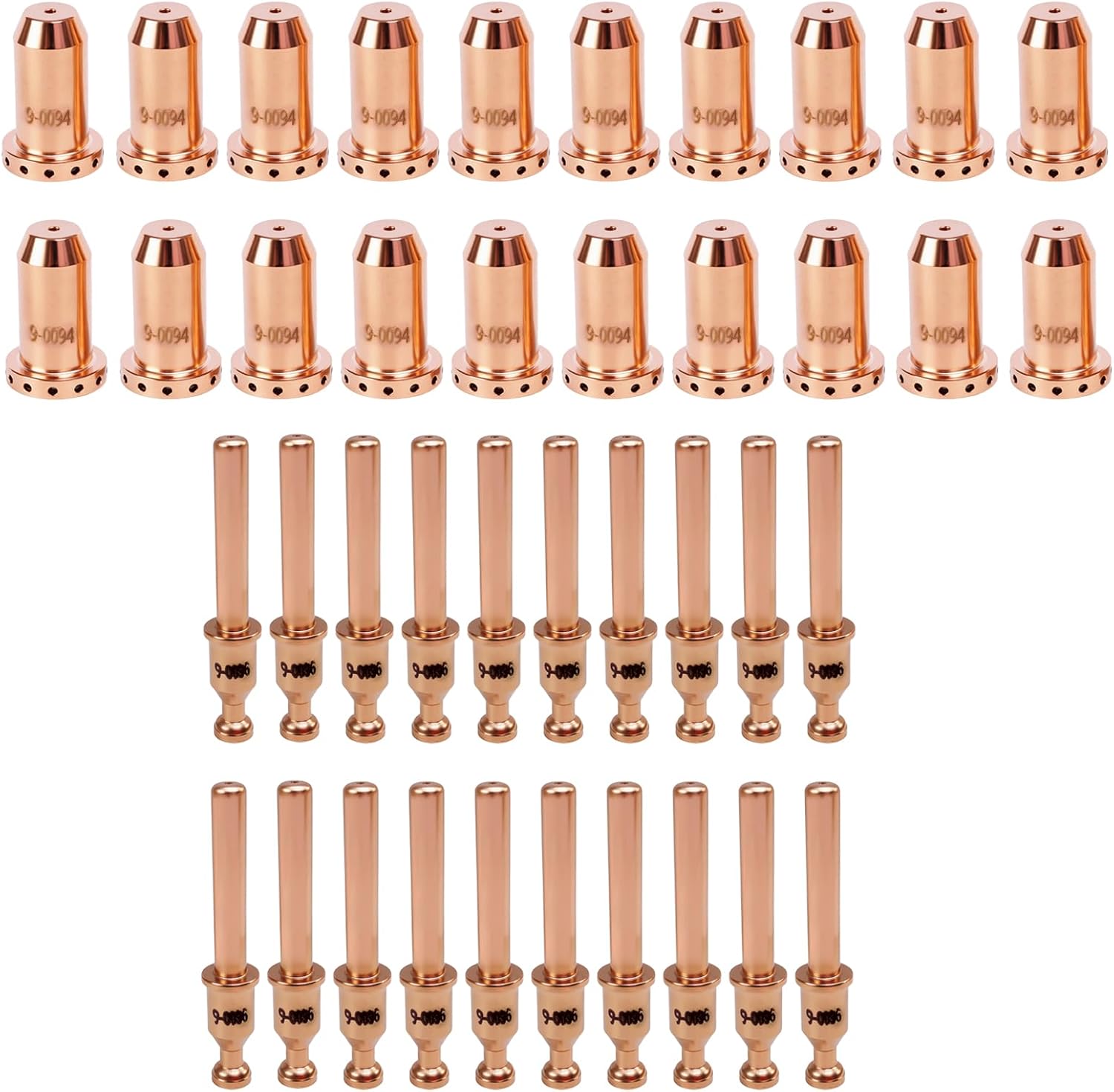 20Pcs 9-0096 Electrodes 20Pcs 9-0094 Nozzle Tips 40A for Thermal Dynamics Cutmaster 42/12 Cutter SL40 Torth Plasma Consumables