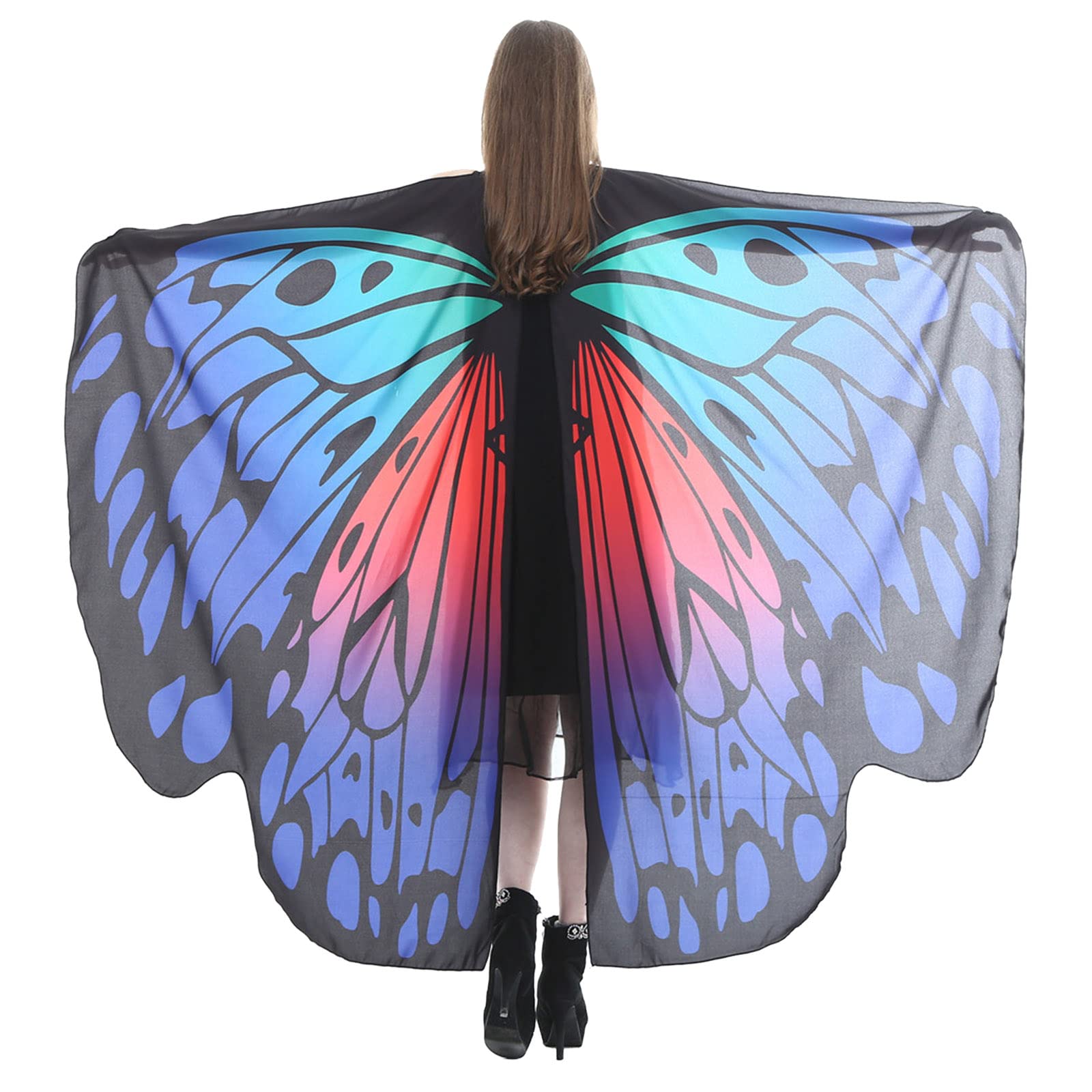 Ailes De Fée Adulte Châle Papillon DAZZTIME - Cape Déguisement Avec Serre-Tête Et Masque