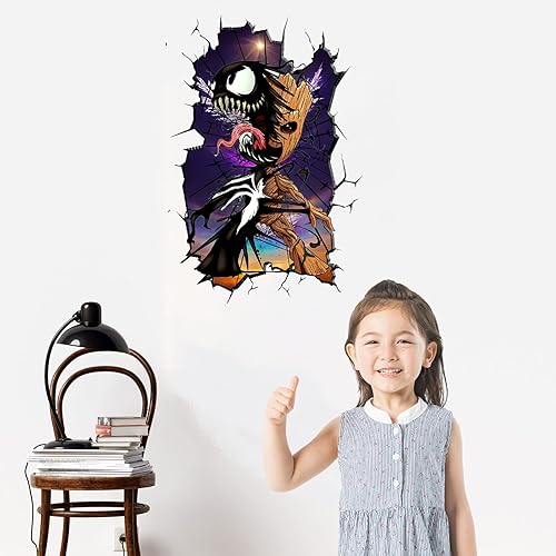 Miniatura 3 de Calcomanías de pared de anime 3D calcomanías de pared de anime para niños decoración de pared de anime genial para niños sala de estar dormitorio