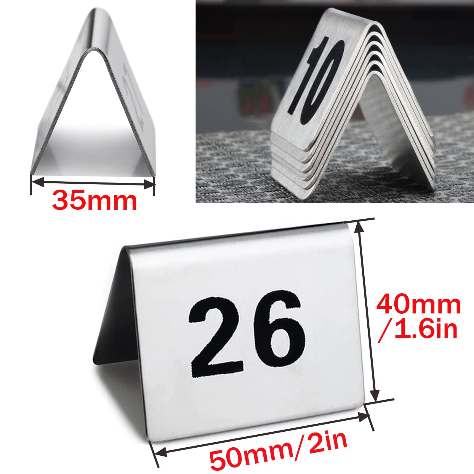 Señalización Digital, Tarjetas apilables con números de Mesa, for recepciones Bodas, lo Mejor for Banquetes, cafeterías y restaurantes(50pcs)