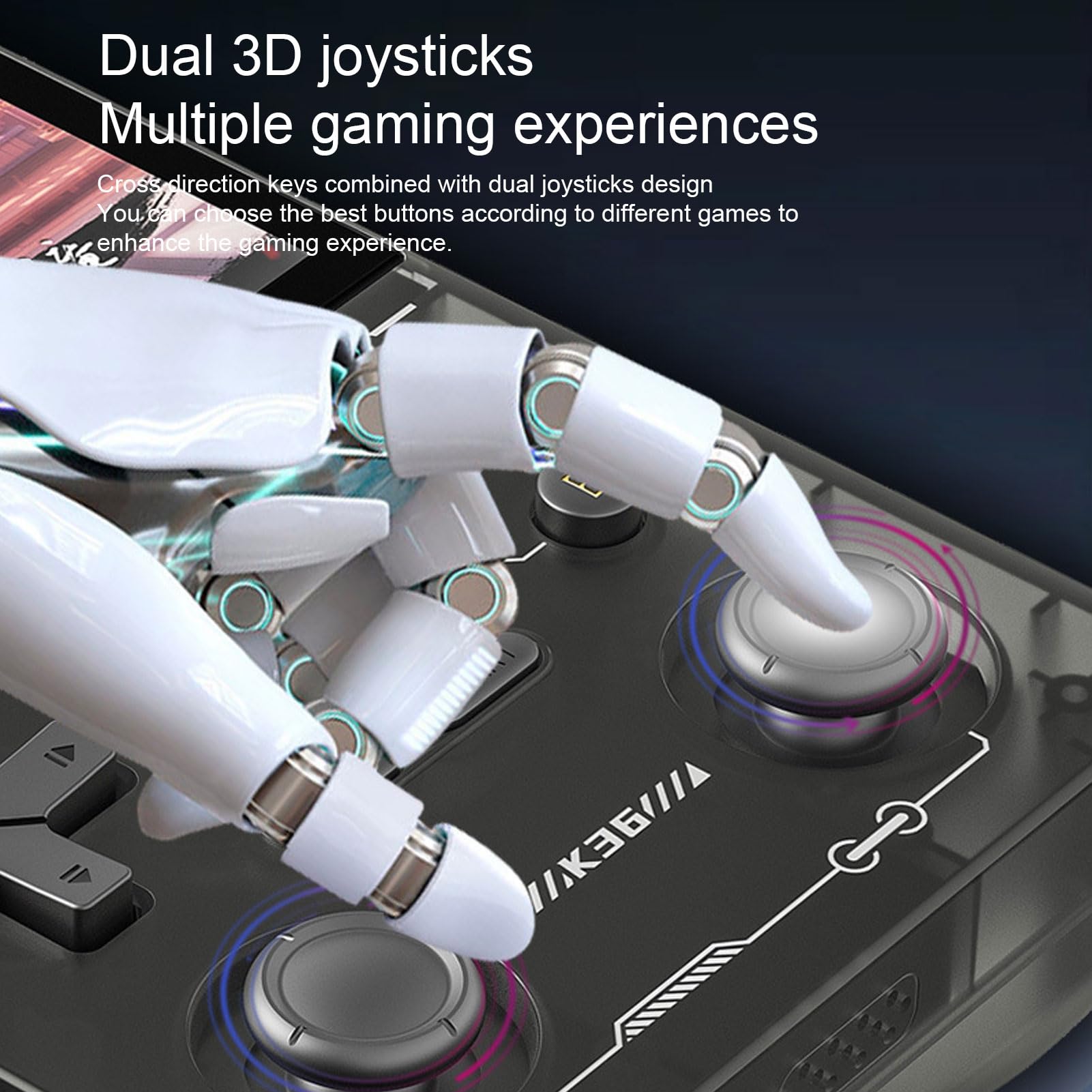Yctze Joystick Reproductor de Juegos Portátil Pantalla de 3,5 Pulgadas Tarjeta de Memoria 64G para CPS1 CPS2 CPS3FBA Consola de Juegos Portátil Retro con Pantalla 640x480 Batería de