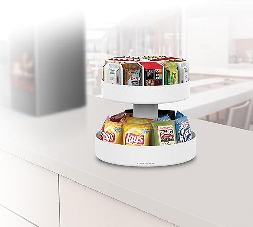 Miniatura 3 de Mind Reader Organizador y tabla giratoria de 2 niveles para barras de granola y bocadillos, para casa, oficina, sala de descanso, con 11