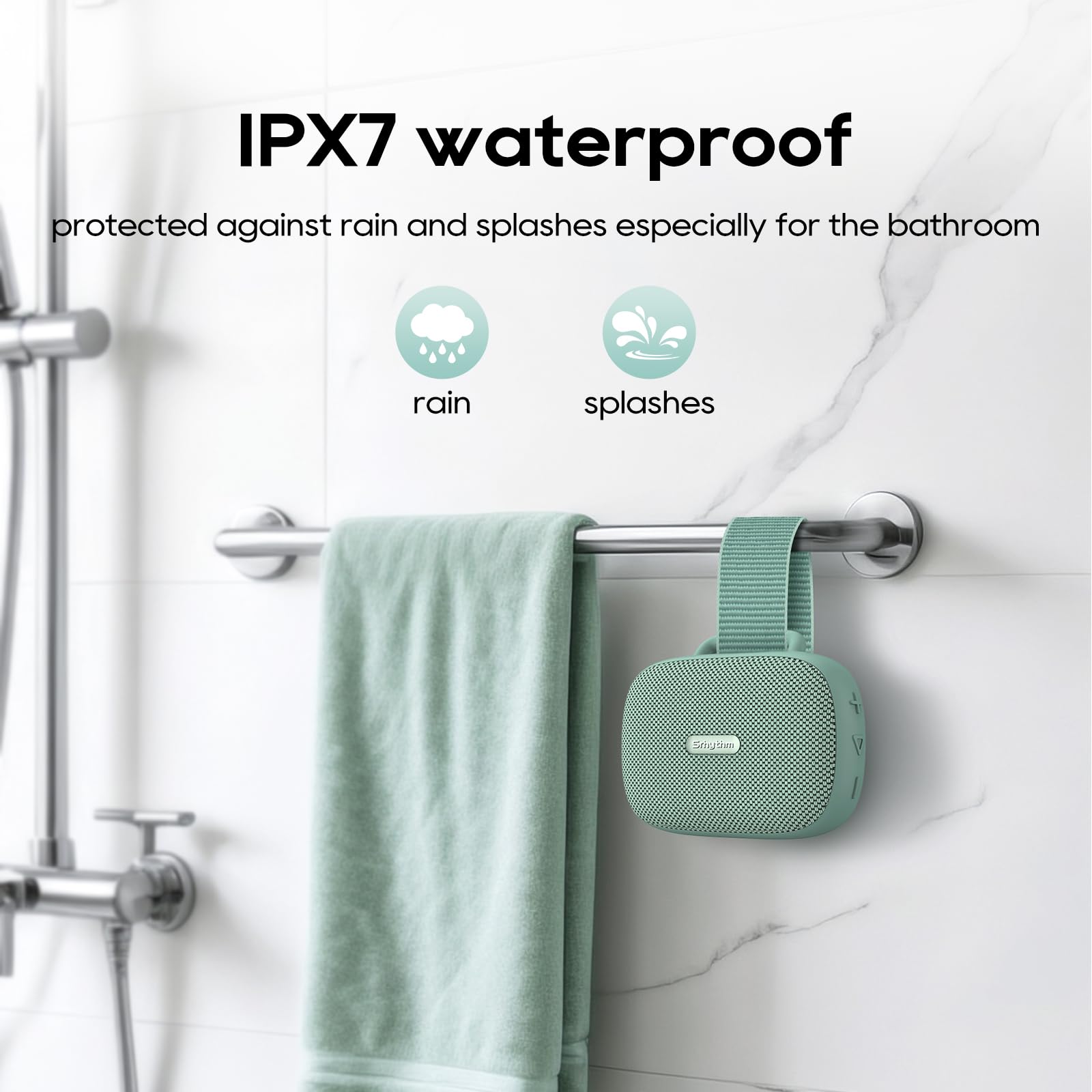 Srhythm Altavoz Inalámbrico Portátil K1 con App, 6 Modos de Ecualización Personalizables,Bluetooth 6.0,Resistencia al Agua IPX7,20Horas de Reproducción Altavoz Compacto Ideal para Deportistas