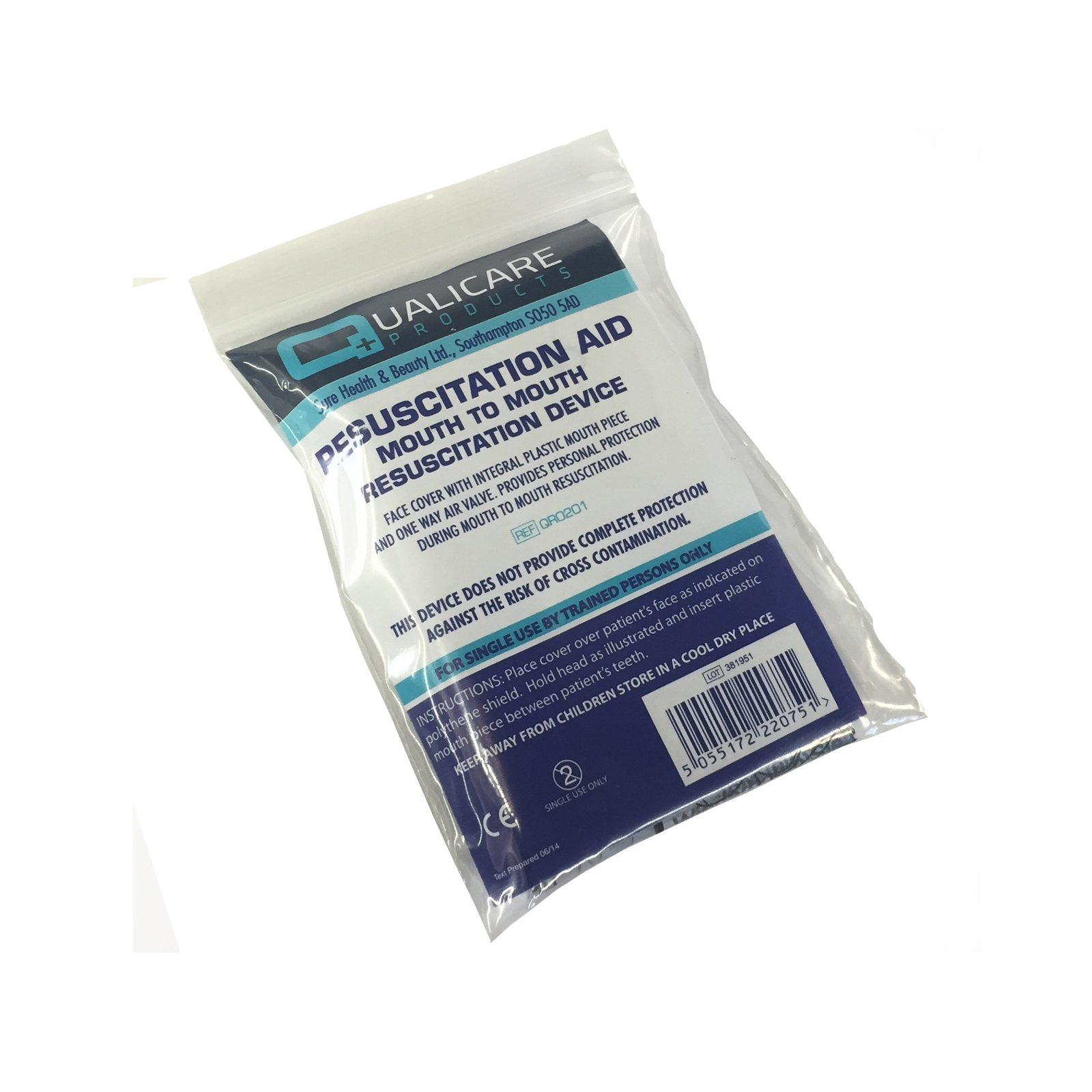 Qualicare1 X RESUSCITATION DEVICE FILTER PROTECT SHIELD PLASTIC MOUTH TO MOUTH PIECE COVER