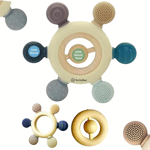 TurtleBee 2 in 1 Teething Toy - Blue