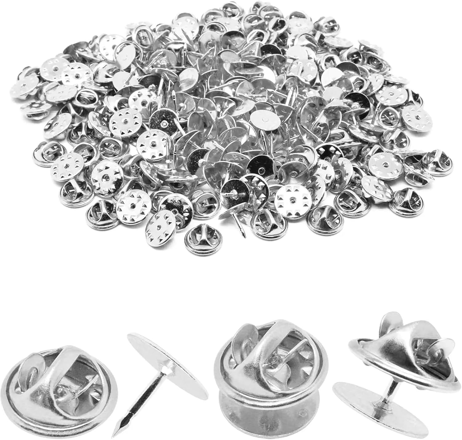 200Sets Blank Scatter Butterfly Clutch Pin Holder Enamel Locking Backs Tie Tacks Jewelry Backings Clasp for Brooch Lapel Hat(Gold)