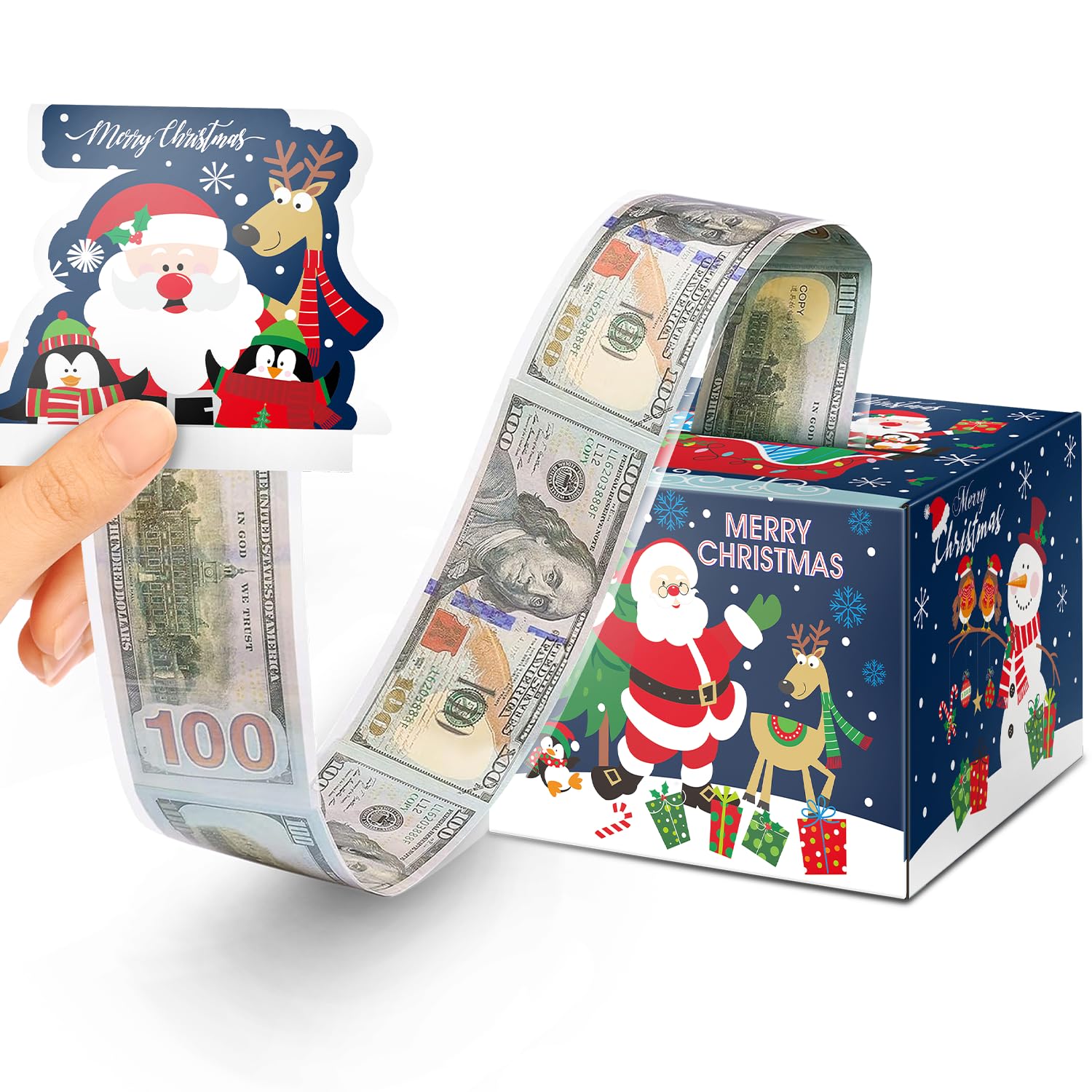 Christmas Money Box for Cash Gift Pull, Money Holder Cash Gift for Kids Adults, DIY Fun Holiday Cash Box, Surprise Gift Box for Parents, Lovers and
