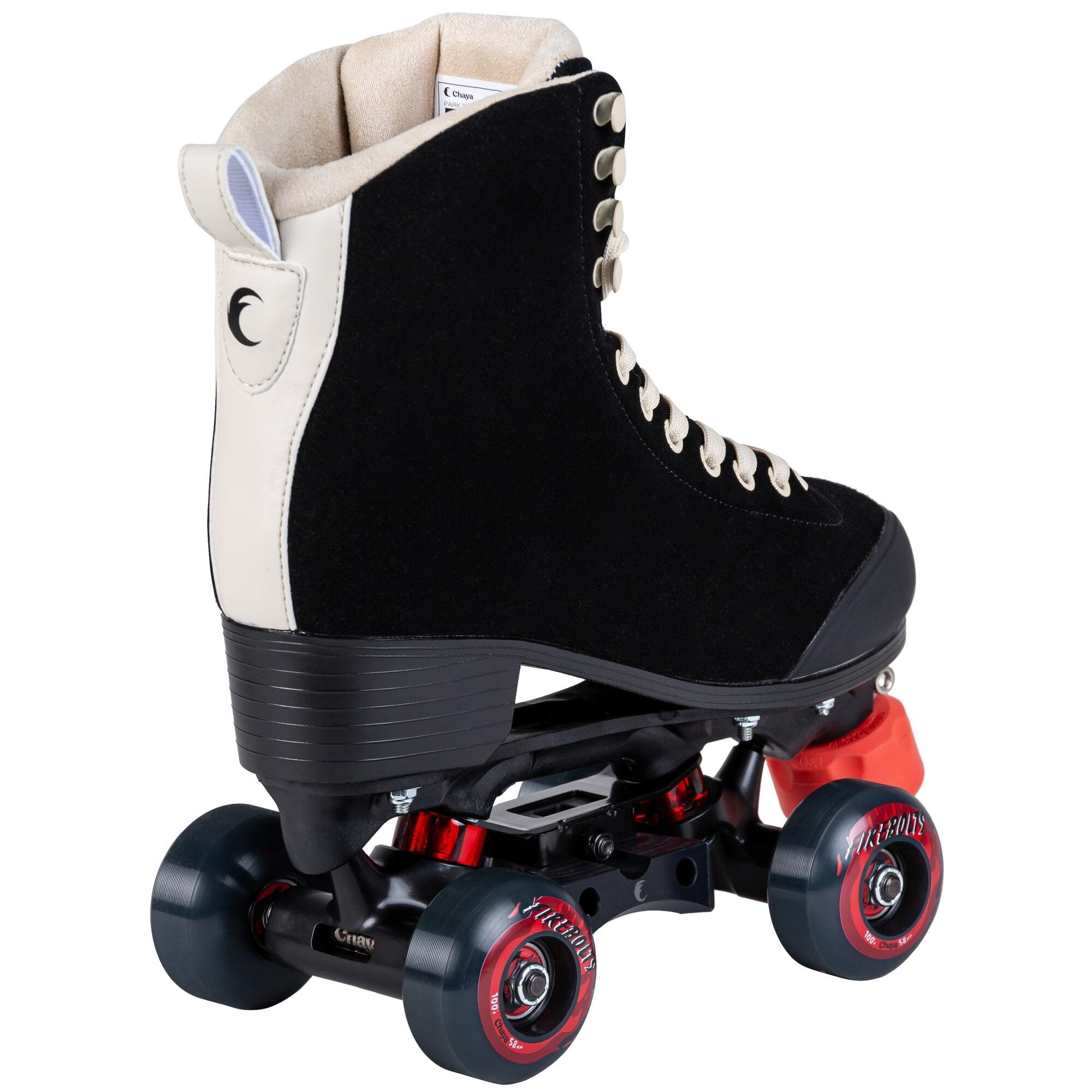 Chaya Patins à roulettes Dark Soul - Pour homme et femme - Look rétro - Pour rollers disco - Noir