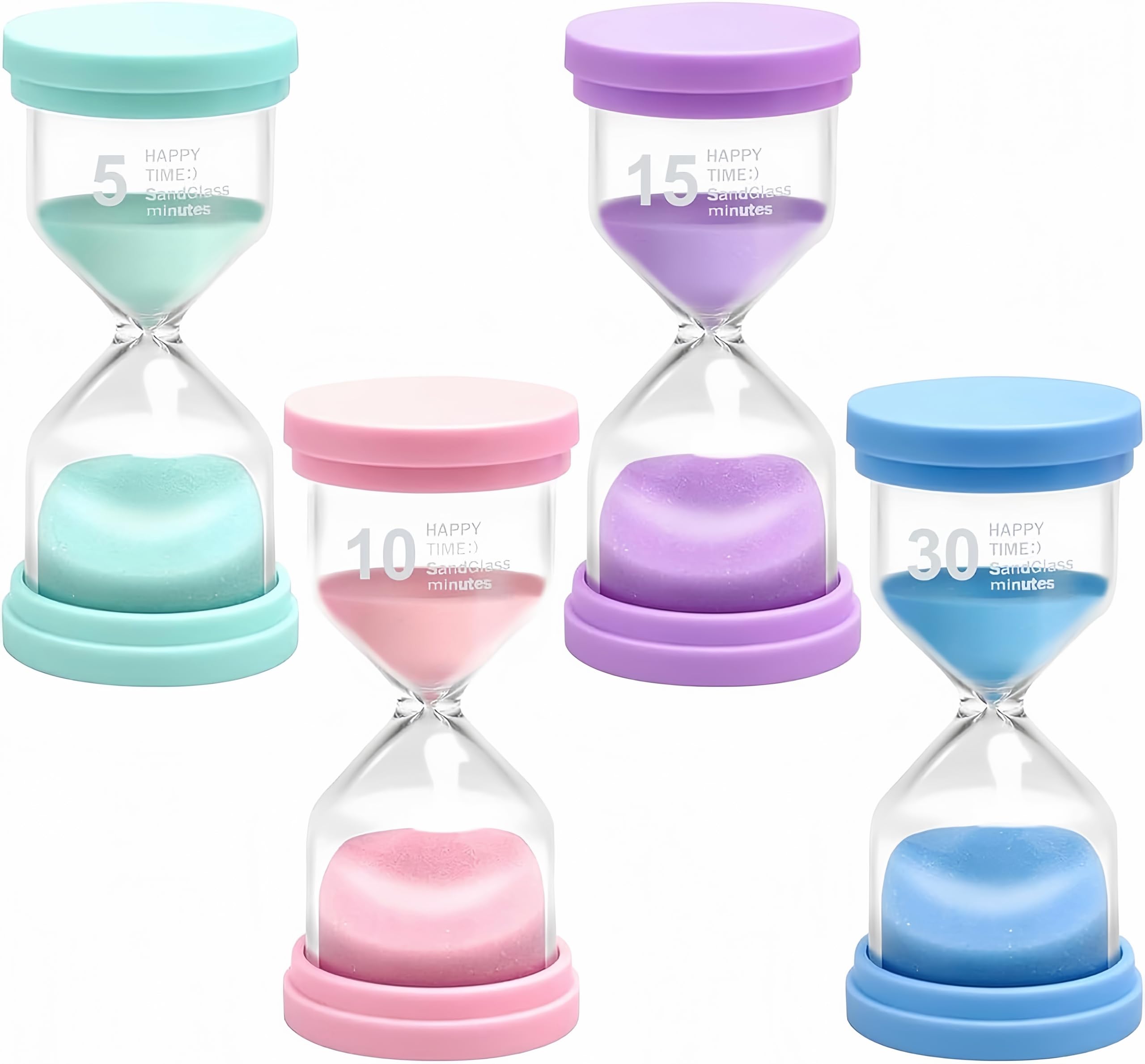 Sanduhren Set, Sanduhr Zähneputzen Kinder, Eieruhren Set Zeitmesser Sanduhr für Küchen, Klassenzimmern, Spiele, Zuhause Büro Dekoration