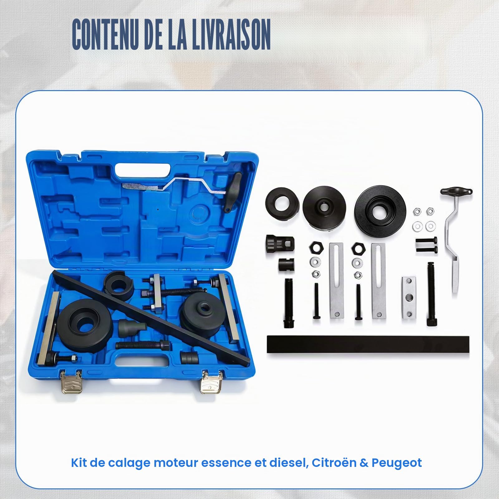 Ensemble d'outils pour transmission à double embrayage Compatible avec Audi VAG VW 7 vitesses DSG, montage et démontage de l'embrayage T10323 T10373 T10376 T40100 T10407 T10466