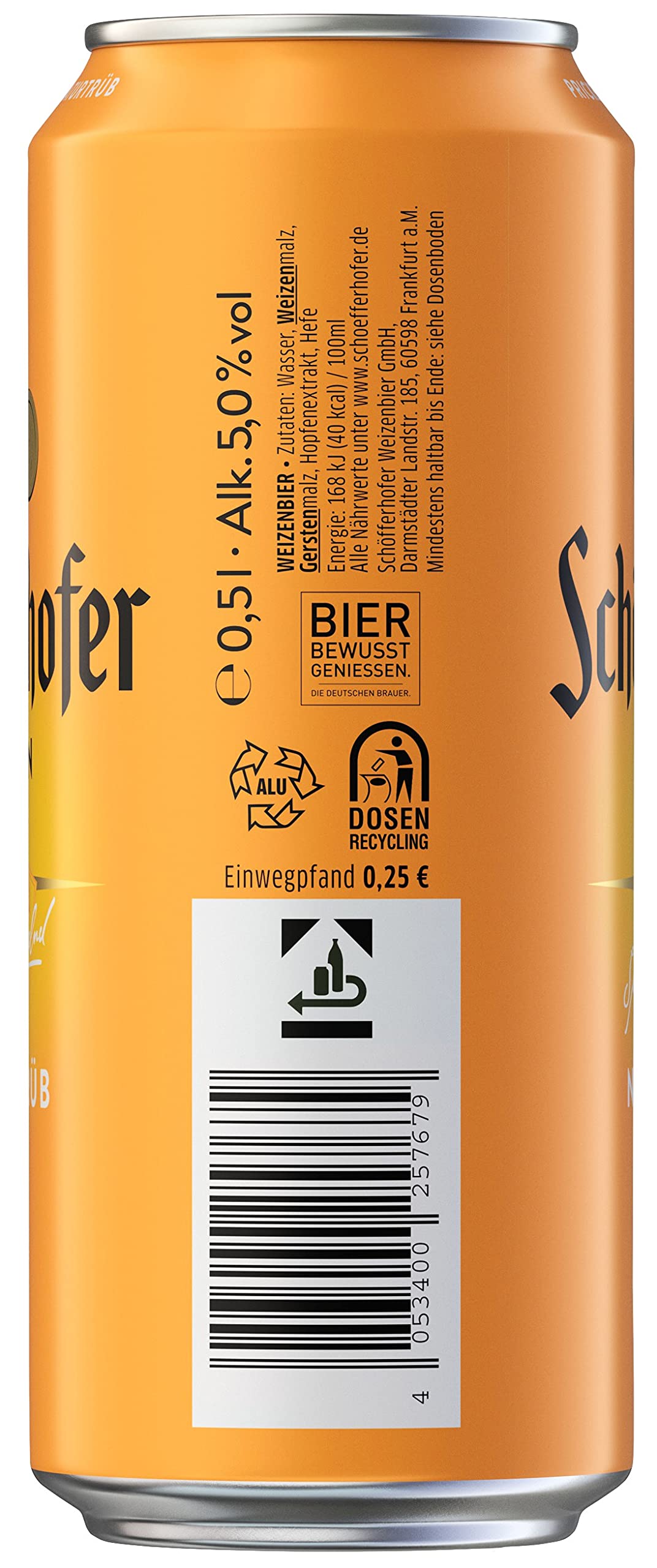Schöfferhofer Weizen Naturtrüb, EINWEG 24x0,50 L Dose