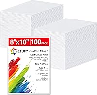 Vista 10 de Simetufy Paquete de 42 Tableros de Lienzo Planos para Pintura de 11 x 14 pulgadas - Paneles de Lienzo 100% Algodón Imprimados con Gesso Libres