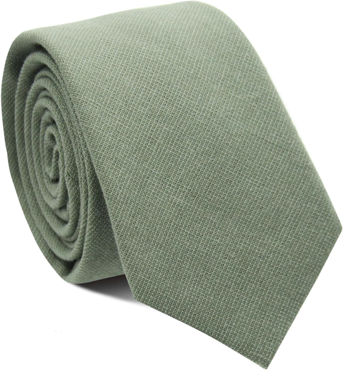 Mantieqingway Men's 100% Cotton Skinny Necktie 2.56" Solid Color - Business, Wedding, Groomsmen & Daily Wear Ties