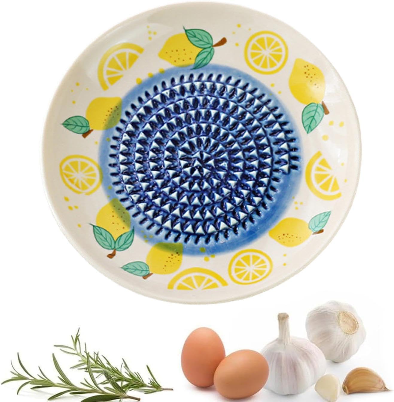Tarka do Czosnku Ręczna Tarka Ceramiczna z Wzorem Owoców