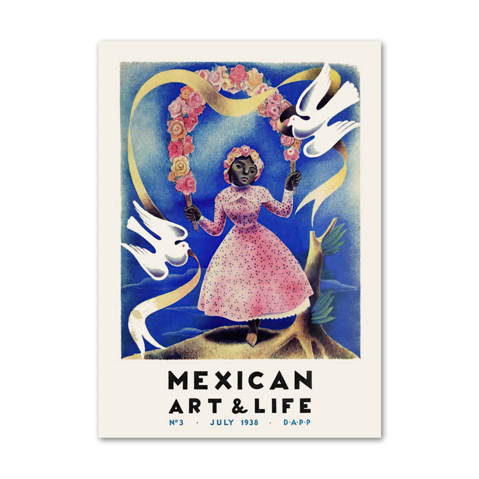 BBAUER Mexican Artlife Vintage Poster Mexico Wall Art Mexico Prints Mexico Pop Art Canvas Painting For Home Mexico Style Decor Pictures 50x70cm No Frame
