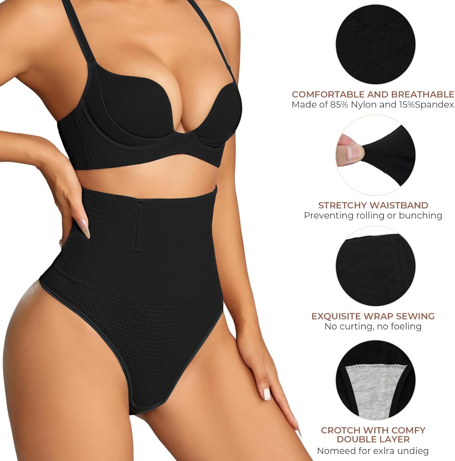 Dulchany Thong Shapewear Tummy Control Underwear for Women Seamless Body Shaper Panties - Image 3