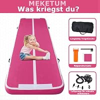 MEKETUM Felfújható Tornaszőnyeg 400*100*15cm Jóga Fitness Otthoni Edzéshez 5