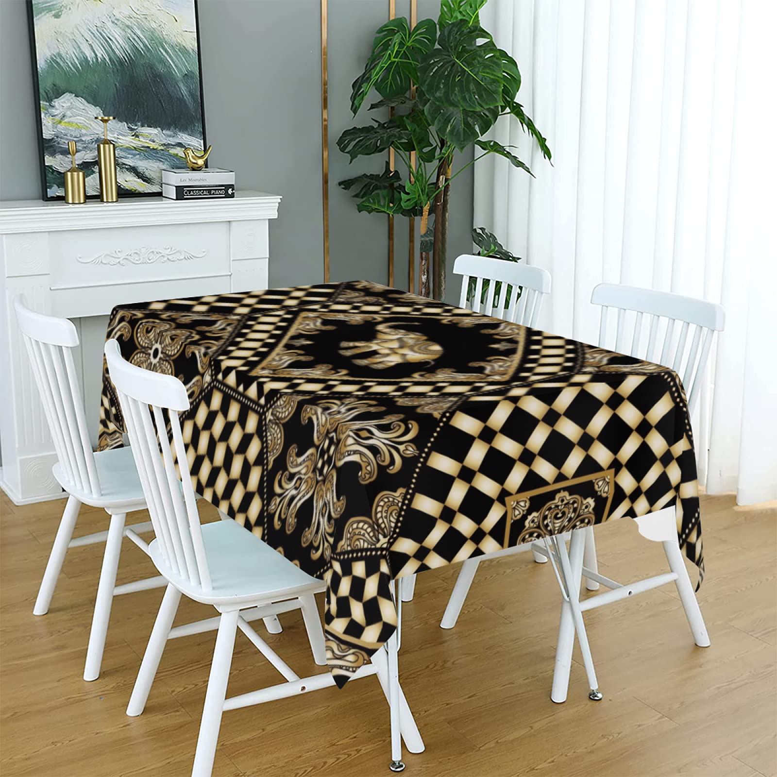 Tovaglia Rettangolare 3D 140x140 Cm In Poliestere Antimacchia, Motivo Elefante - Lavabile E Resistente Per Tavolo Da Pranzo, Cucina E Pic-Nic