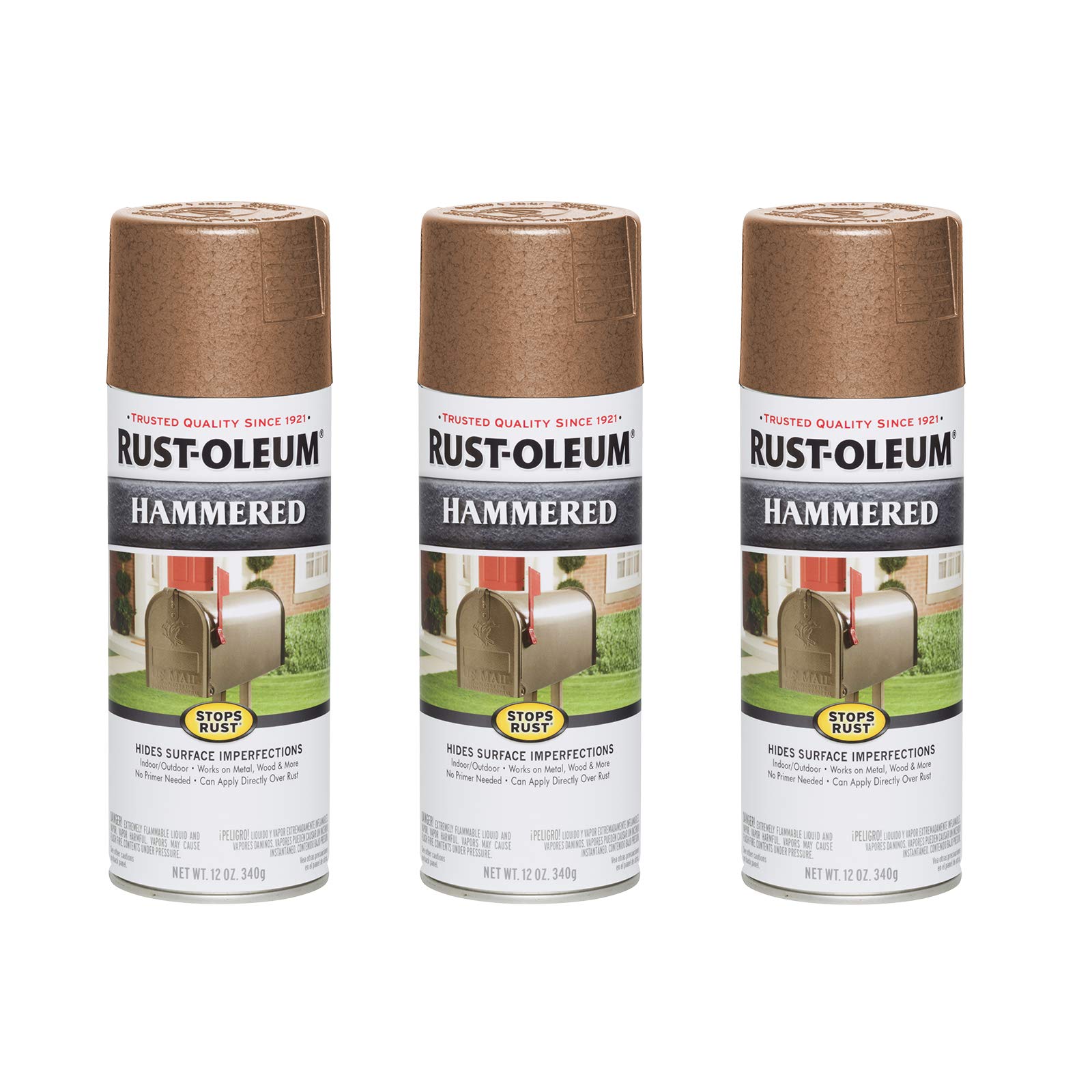 Rust Oleum 210849A3 210849 3PK Stops Rust Hammered Spray Paint 12 Oz  | amzdealz