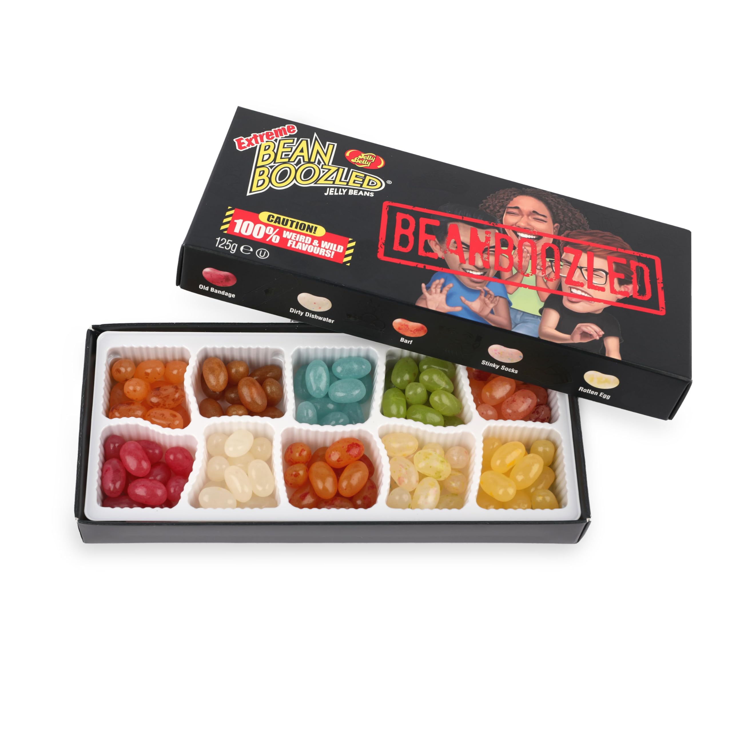 Jelly Belly Bean Boozled Set - Ruota della fortuna + Flaming Five edizione calda e Extreme Special Edition 2x 100g und 1x 125g