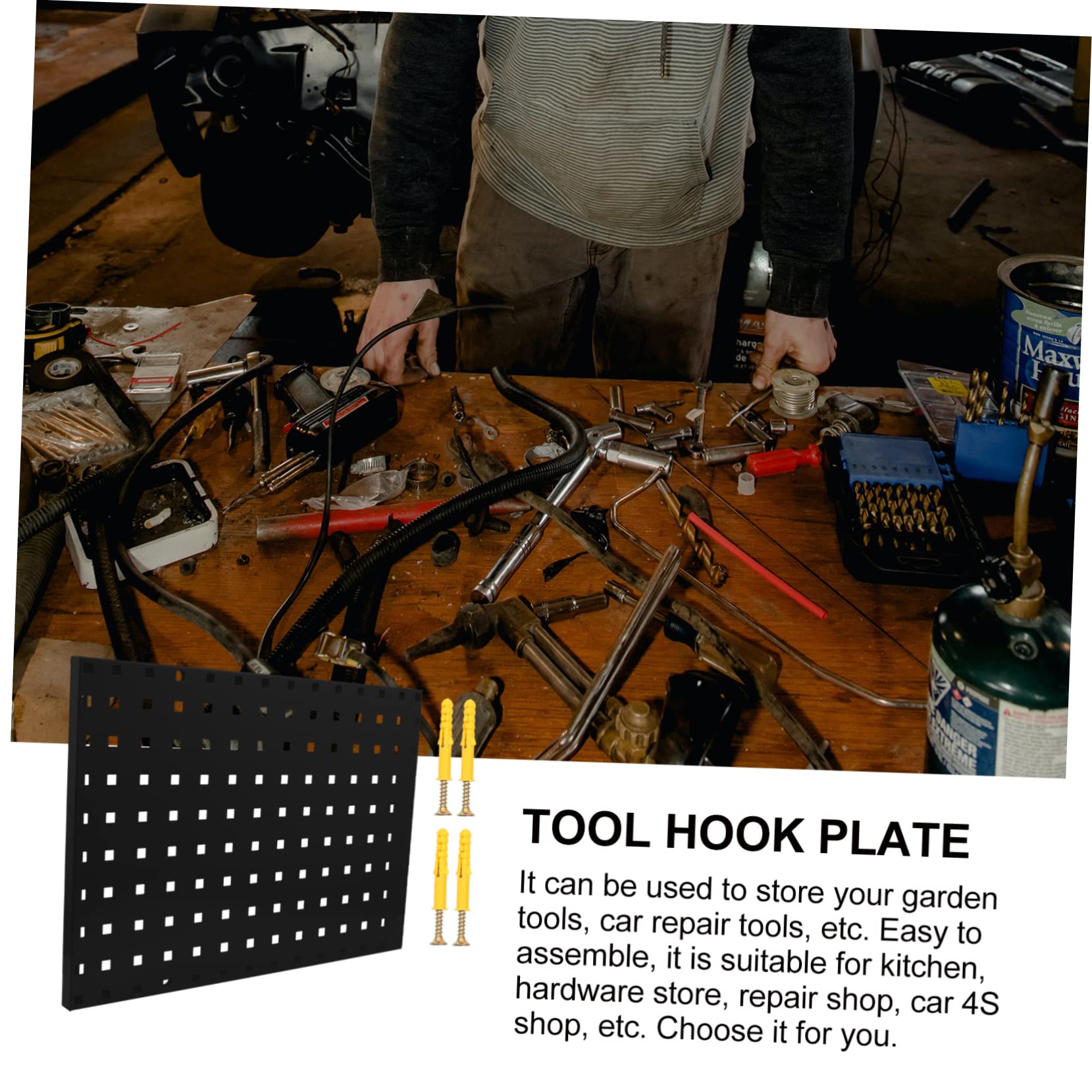 UKCOCO 1pieza Panel De Herramientas Colgante De Acero Galvanizado Organizador De Almacenamiento Para Garaje Cocina y Taller Fácil Instalación y Desmontaje Resistente y Duradero