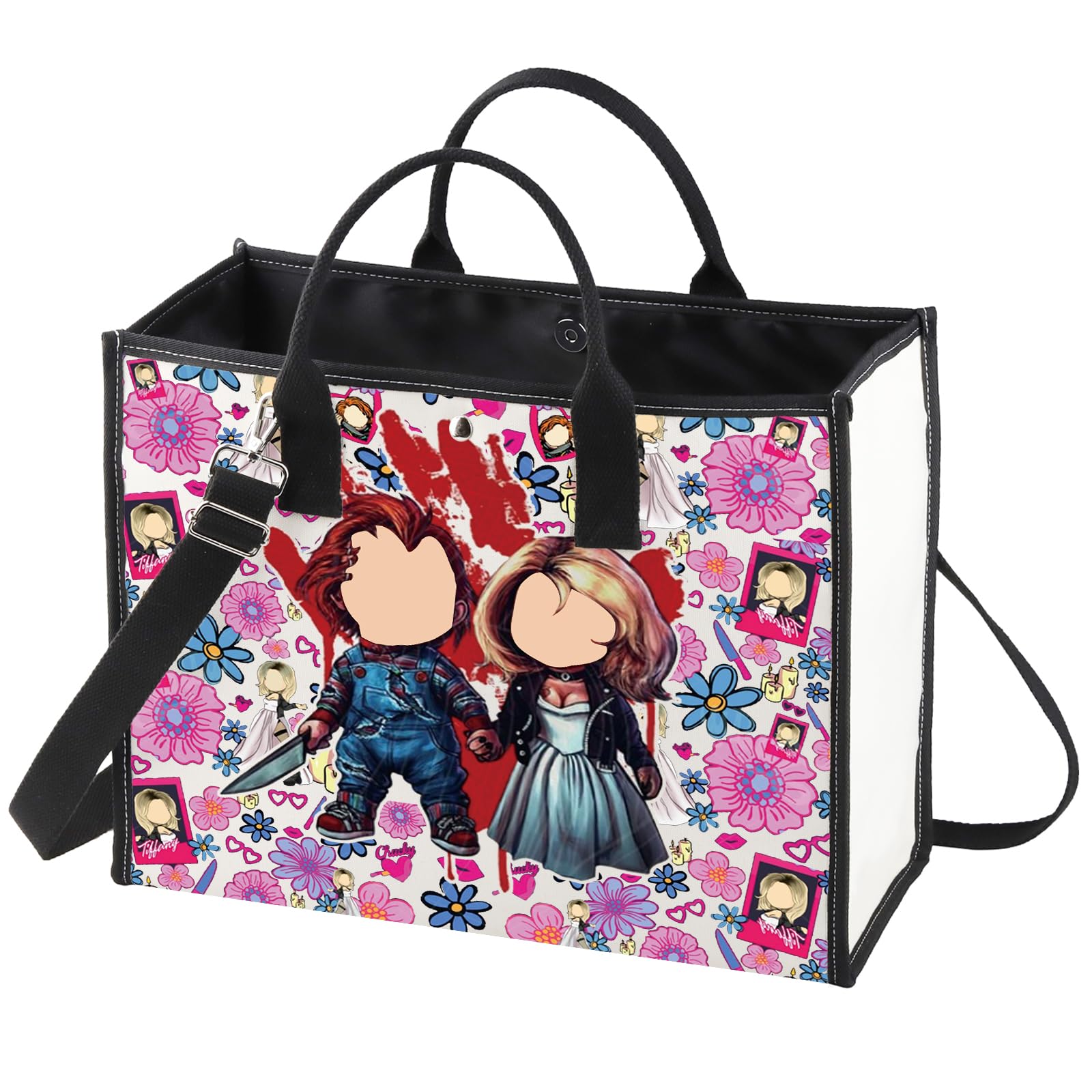 WZMPA Killer Doll Tote Bag Evil Doll Bride Fans Gift Horror Reusable Grocery Bag Murderous Toy Merchandise
