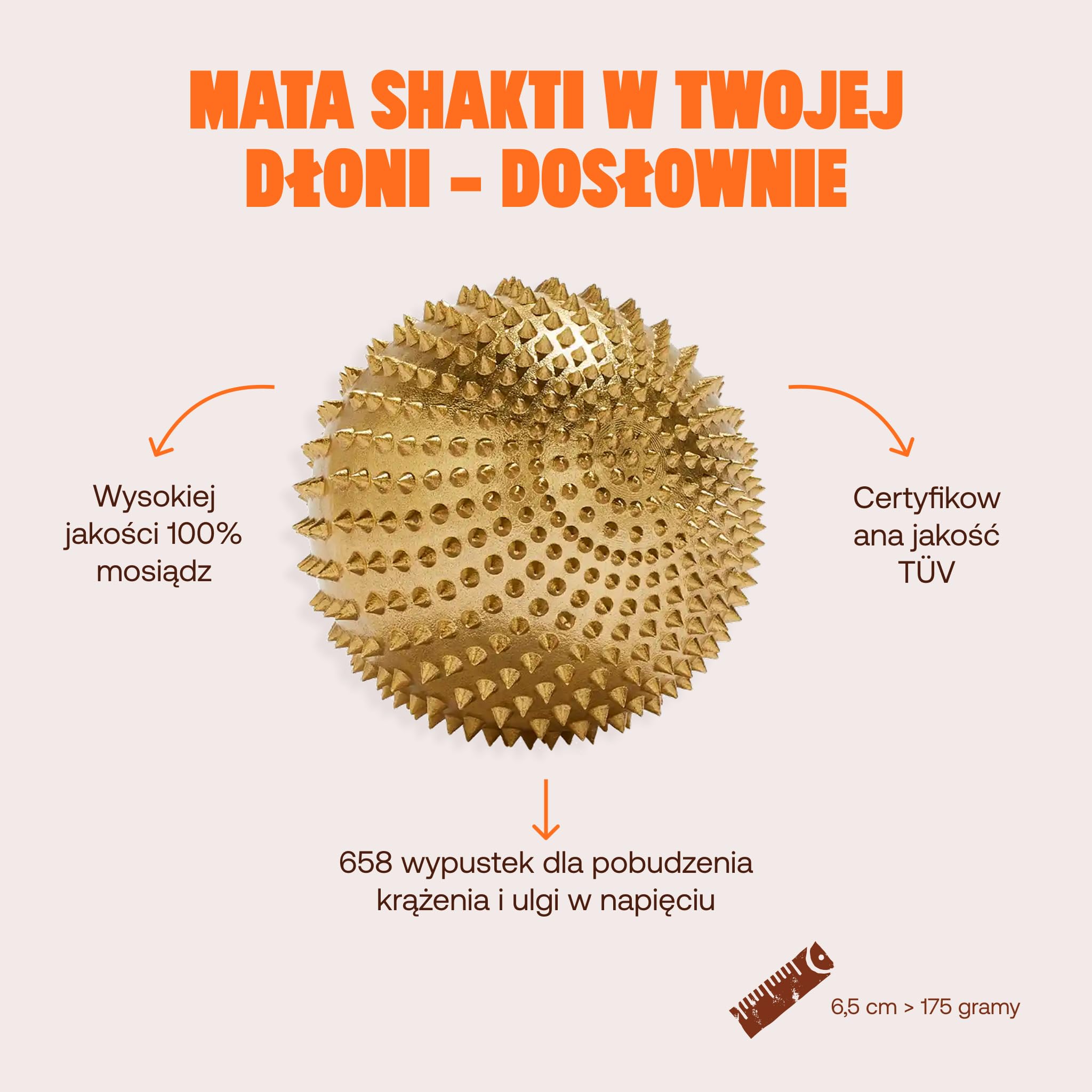 Shakti Mat [Oryginał od 2007 r.] Piłki do masażu, Piłeczka z kolcami Shakti