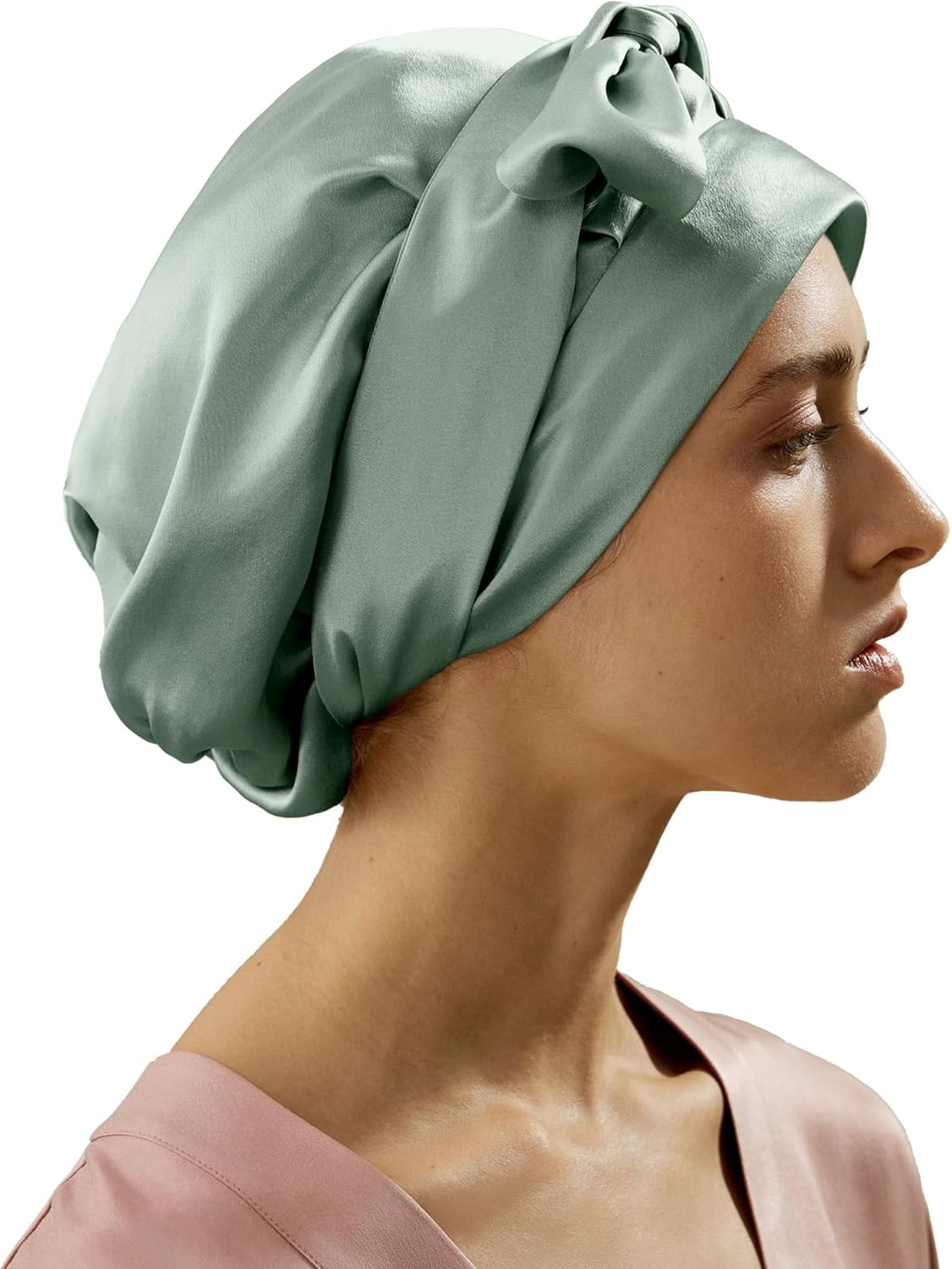 LilySilk 100% Pure Mulberry Silk Sleep Cap Womens Bonnet for Sleeping & Hair Care Night Band Head