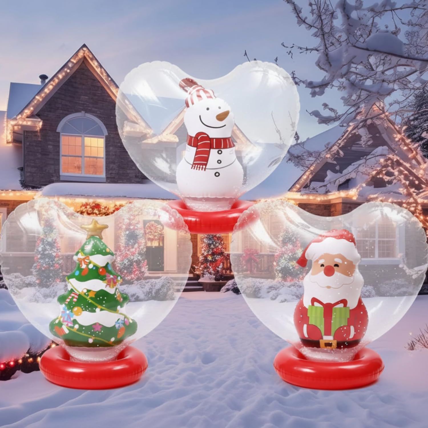 Amazon.com: Jetec 3 Pcs Large Inflatable Christmas Ball with Base 24 ...