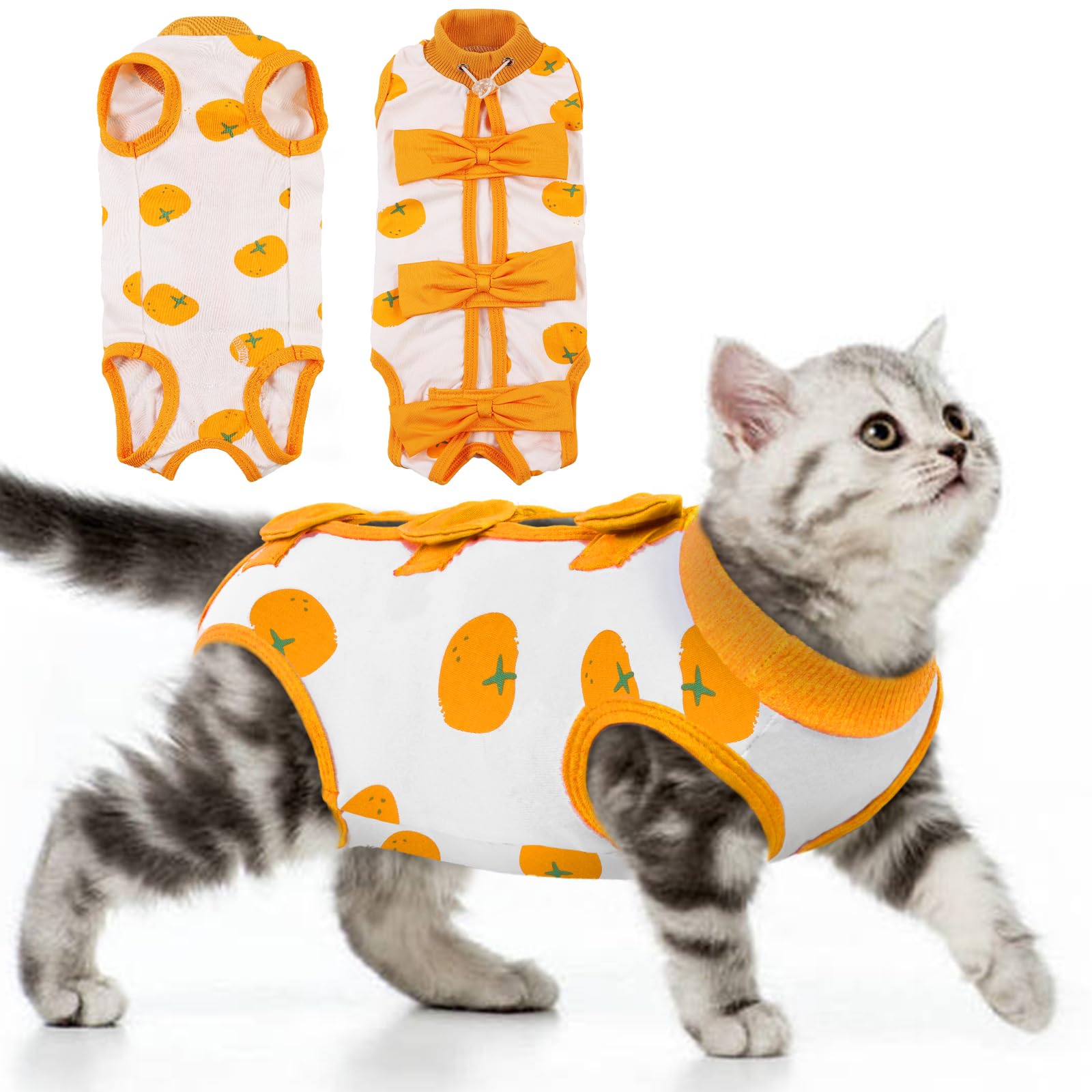 DENTRUN Cat Surgery Recovery Suit Anti Licking Spay Snuggly Vest, Pet Surgical Recovery Shirt After Surgery for Male Female Cat Small Dog Cone E-Collar Alternative