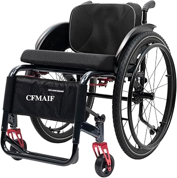 Sports Off Road Wheelchairs for Adults, Self Propelled Lightweight Wheelchairs, Portable Transport Wheelchair with Hand BrakesSize40cm/15.7in seat,ColorSports