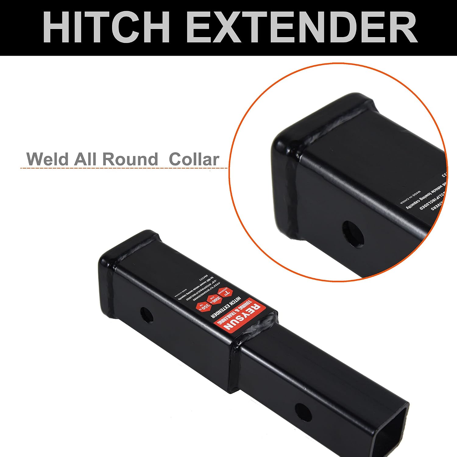 Receiver Tube 864333 Trailer Hitch Extender 7 inch Extension, Fits 2 inch Hitch Receiver, 3,500lbs G.T.W, Hitch Pin and Clip Included…