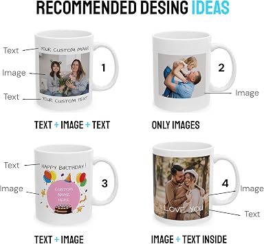 Personalized Coffee Mug - Custom Photo Mug with Picture or Text | Ceramic Customizable Cup, Christmas Birthday Mothers Day Gift | Taza Personalizada for Men Women Mom Dad - White | 11 oz