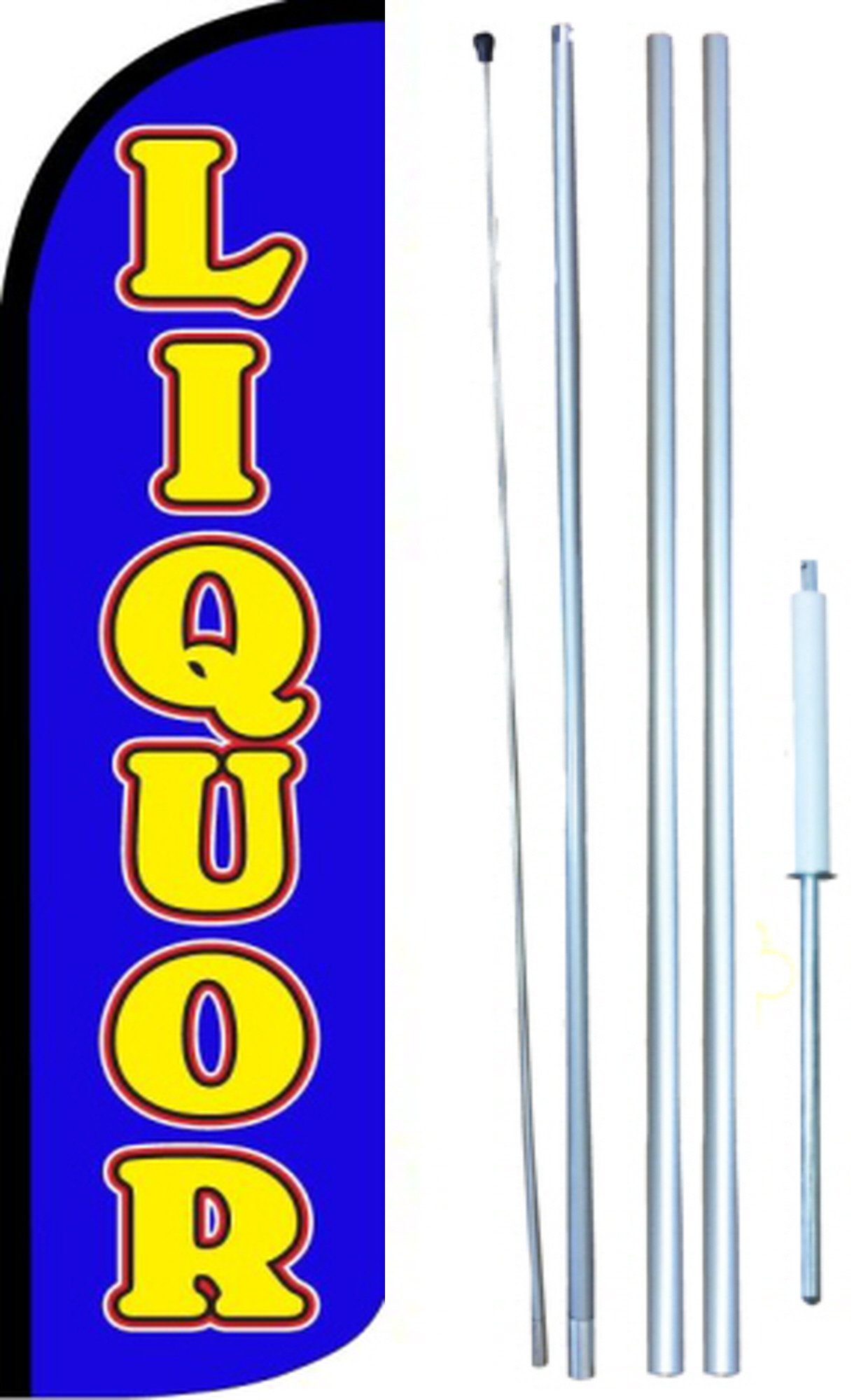 Liquor (Blue) Swooper Windless Flag Kit (full sleeve) 3ft X 11.5ft Flag by EZ Flags