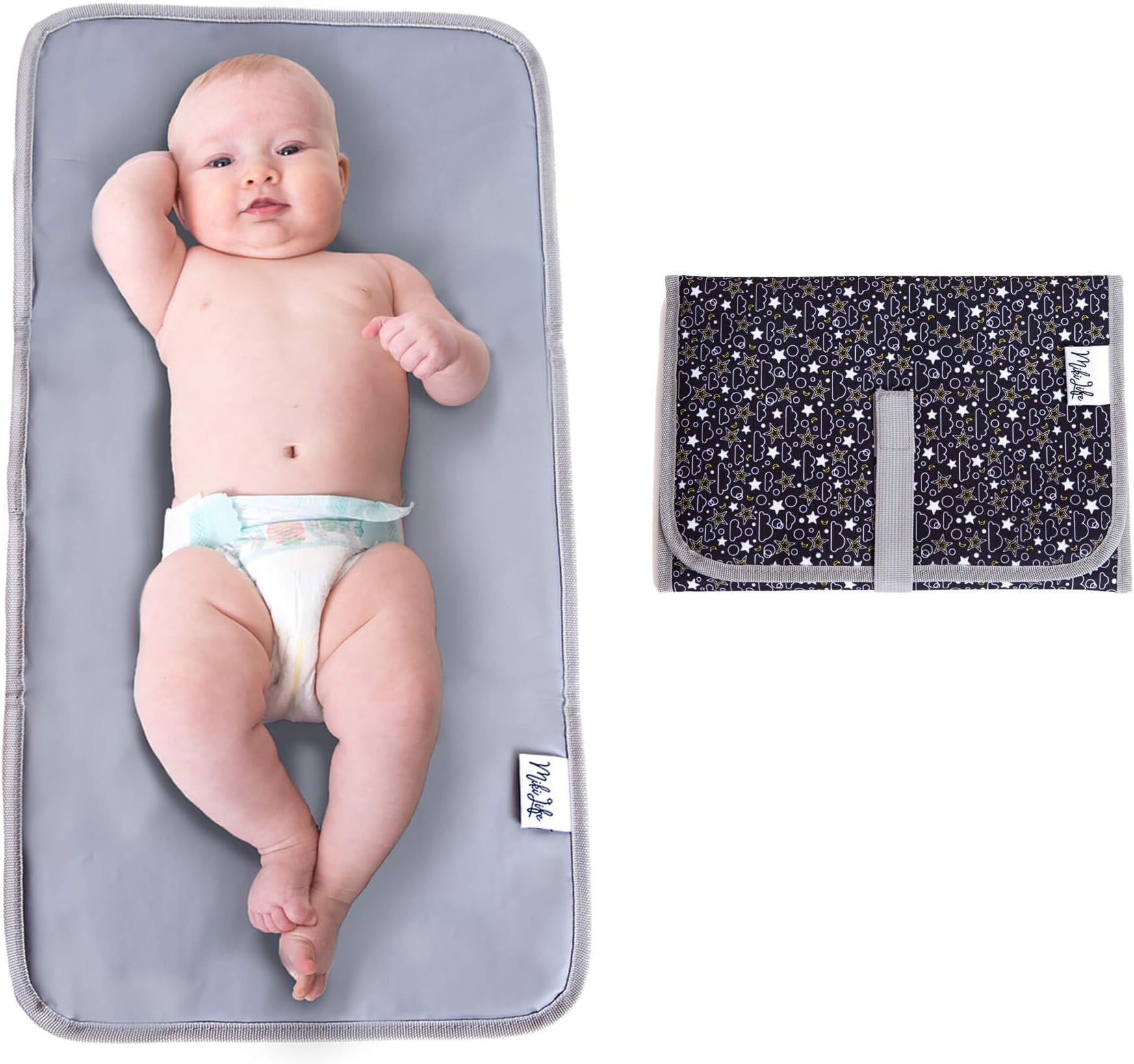 Baby Portable Changing Pad | Fully Padded for Baby's | Foldable Large Waterproof Mat | Travel Mat Station for Toddlers Infants & Newborns (Black)