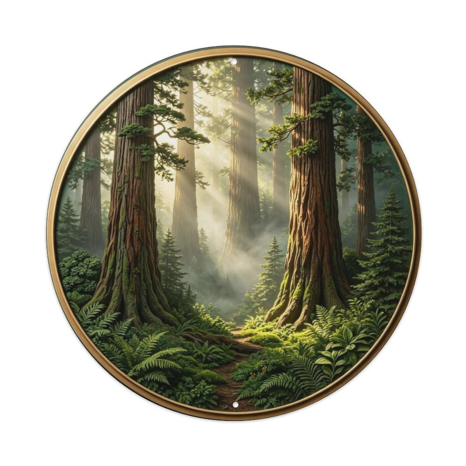 Pacific Coast Redwood Tree Metal Tin Sign Plaque