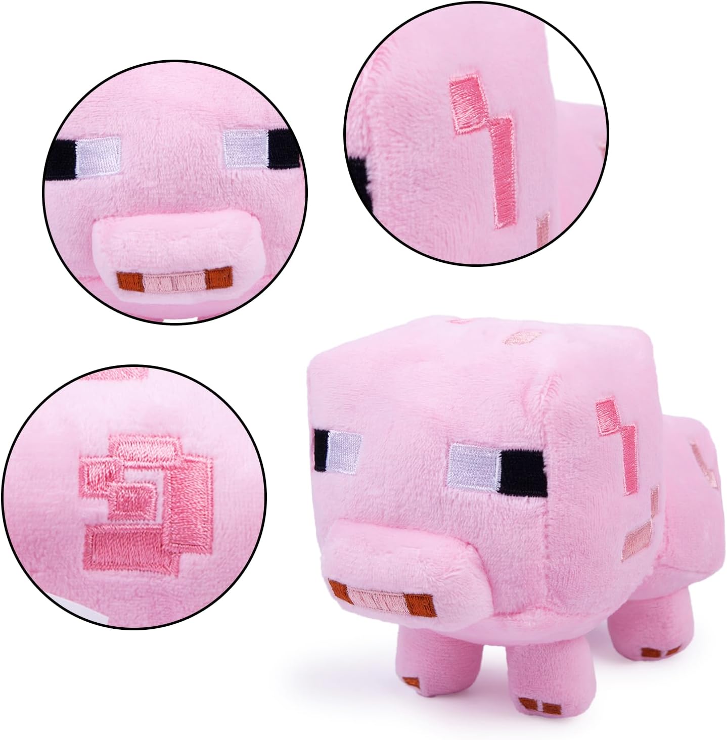 Pixel-Style Game Basic Plush Character Soft Toy, Video Game-Inspired Collectible Plushies Gifts for Kids & Fans (Piglin) - Image 5