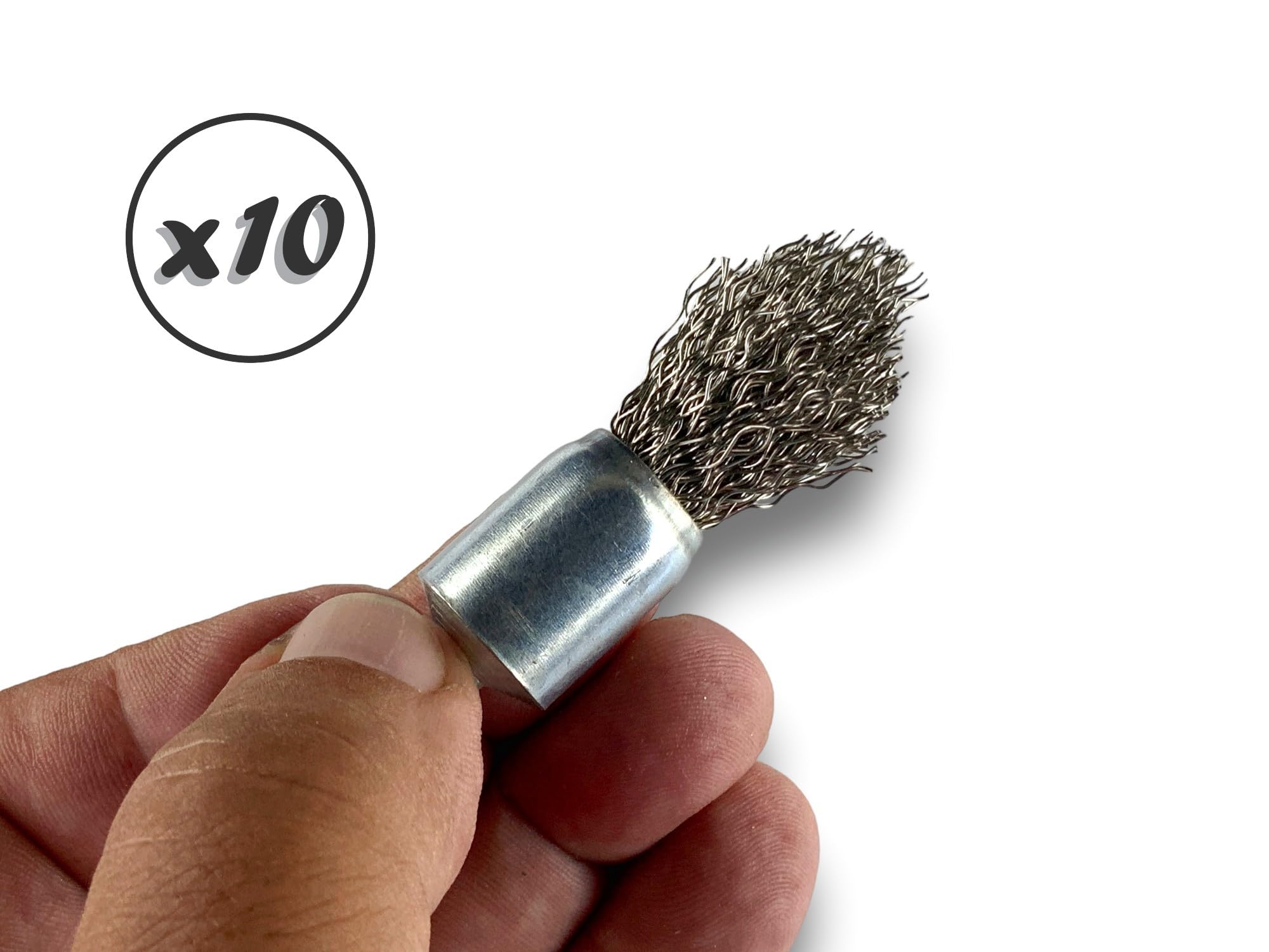 Kibros Lot 10 brosses en bout pointe fil acier dur Ø 18 mm