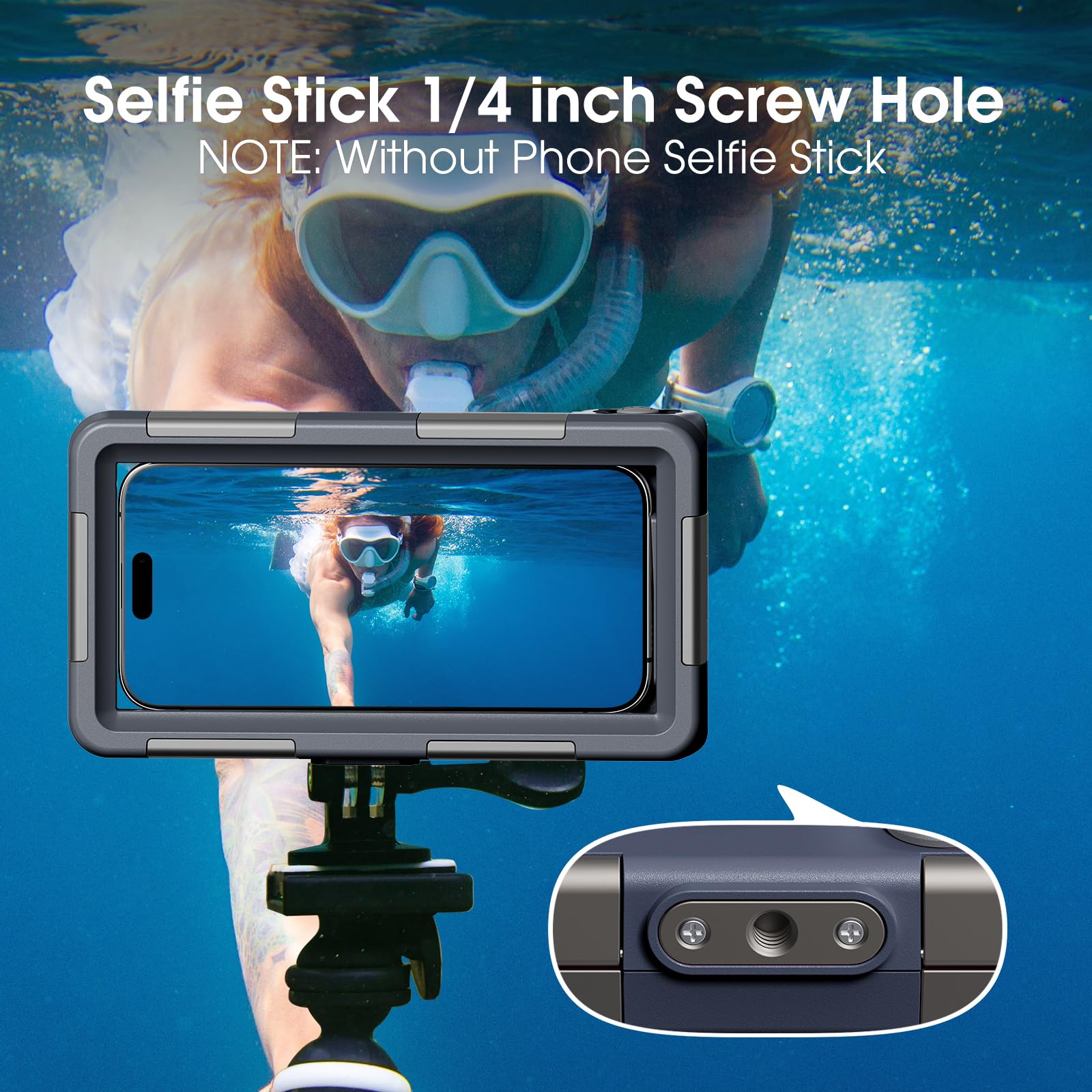 2025 - Funda para iPhone 16/15/14/13/12 Pro Max/XR/XS/X Galaxy S24/S23/S22.[15 pies] Funda impermeable profesional de buceo submarino para fotos y vídeos, color marrón