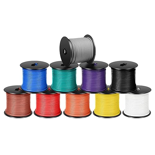 Vista 8 de Arnés de cableado de remolque de 7 vías, calibre 14, carretes de alambre primario SAE tradicional de bajo voltaje CCA para cableado de remolque