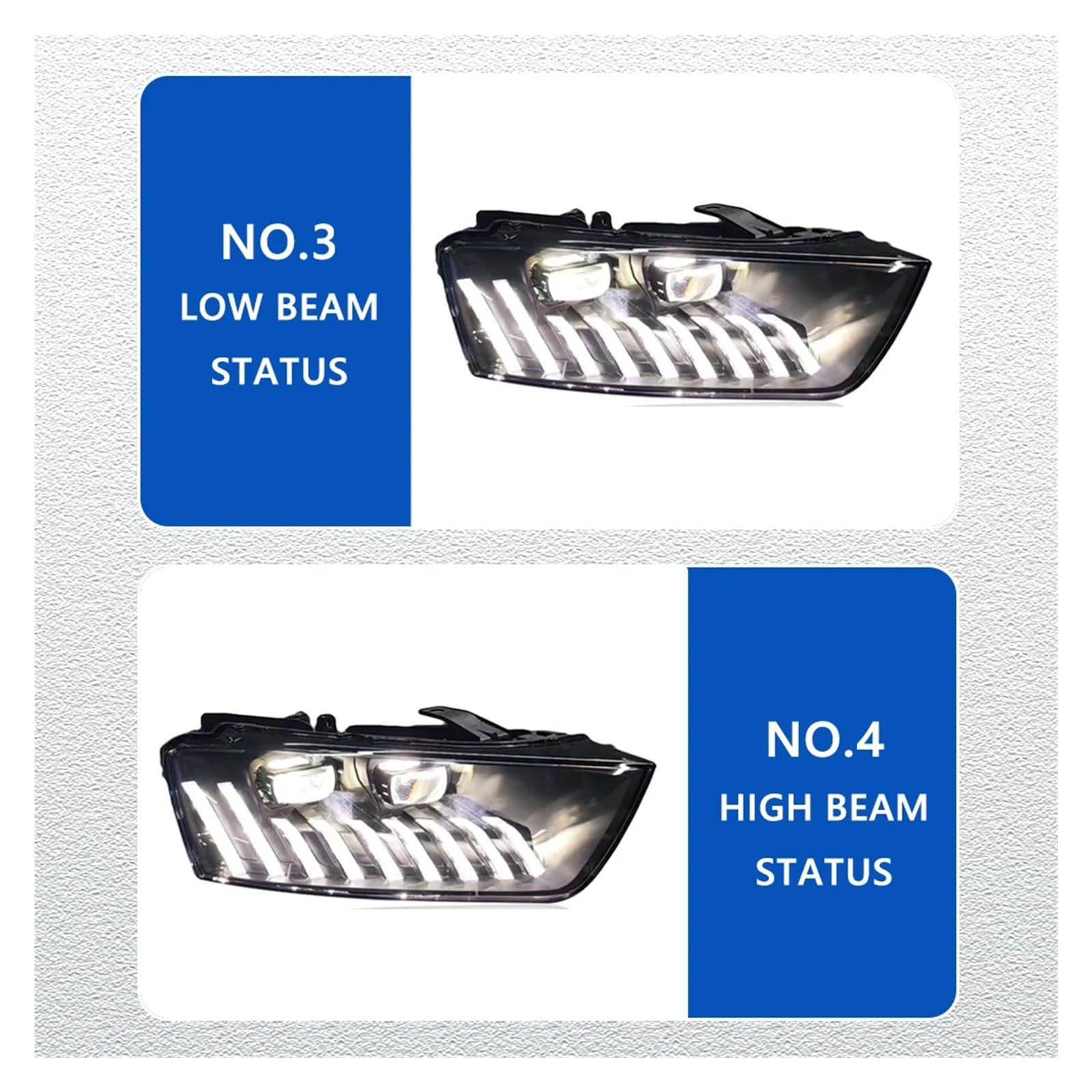 Pasuje do Au//di Q3 13-18 w pełni Led DRL reflektor samochodowy montaż sygnału akcesoria samochodowe zmodyfikowana lampa stylizacja reflektory LED(FOR ORIGINAL XENON_2PCS)