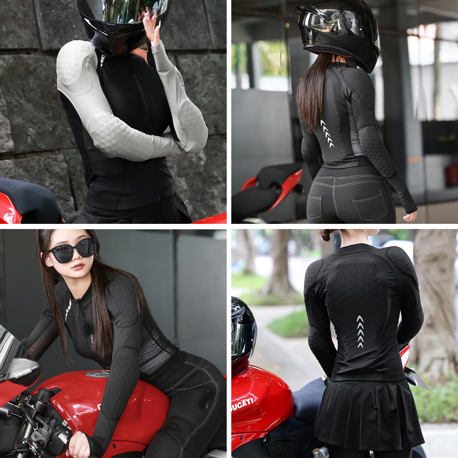 ARMAAN Giacca Da Moto Donna In Rete - Indumento Protettivo Softshell Certificato CE, Giacca Da Motocross Traspirante Con Protezioni, Maglia Imbottita Ad Alta Visibilità Per Motociclisti