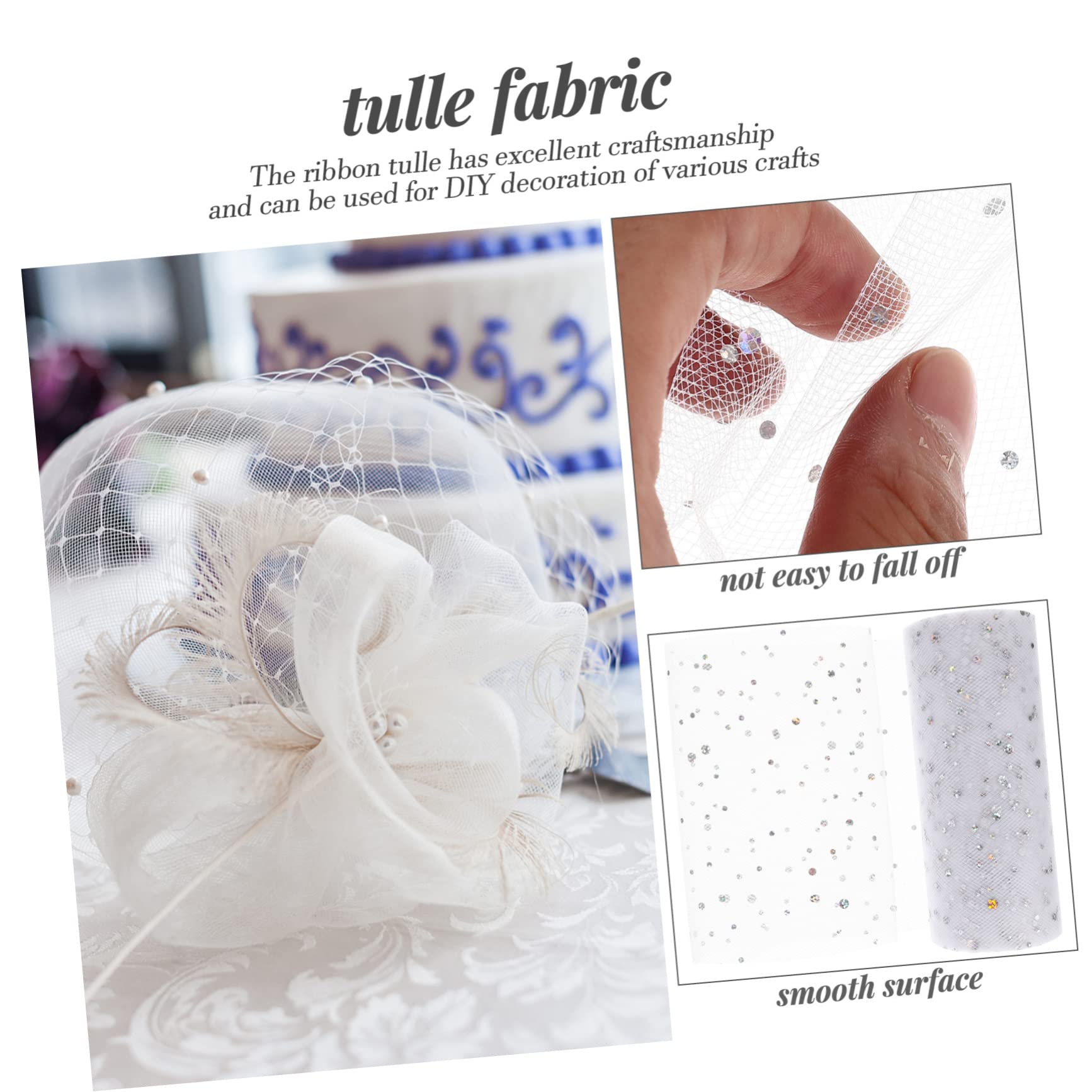 SEWACC 5rouleaux Roll De Tulle Pailleté Sequins Pour Jupe Tutu Yards De Tissu Décoratif Pour Mariage Anniversaire Et