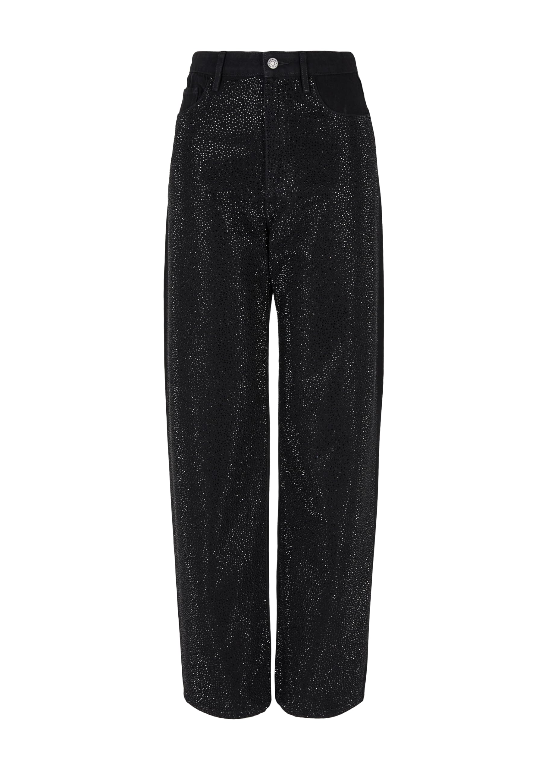 Armani Exchange Damen Sustainable, J38, Strass Details, Rigid Cotton Jeans, Black Denim, 30W EU